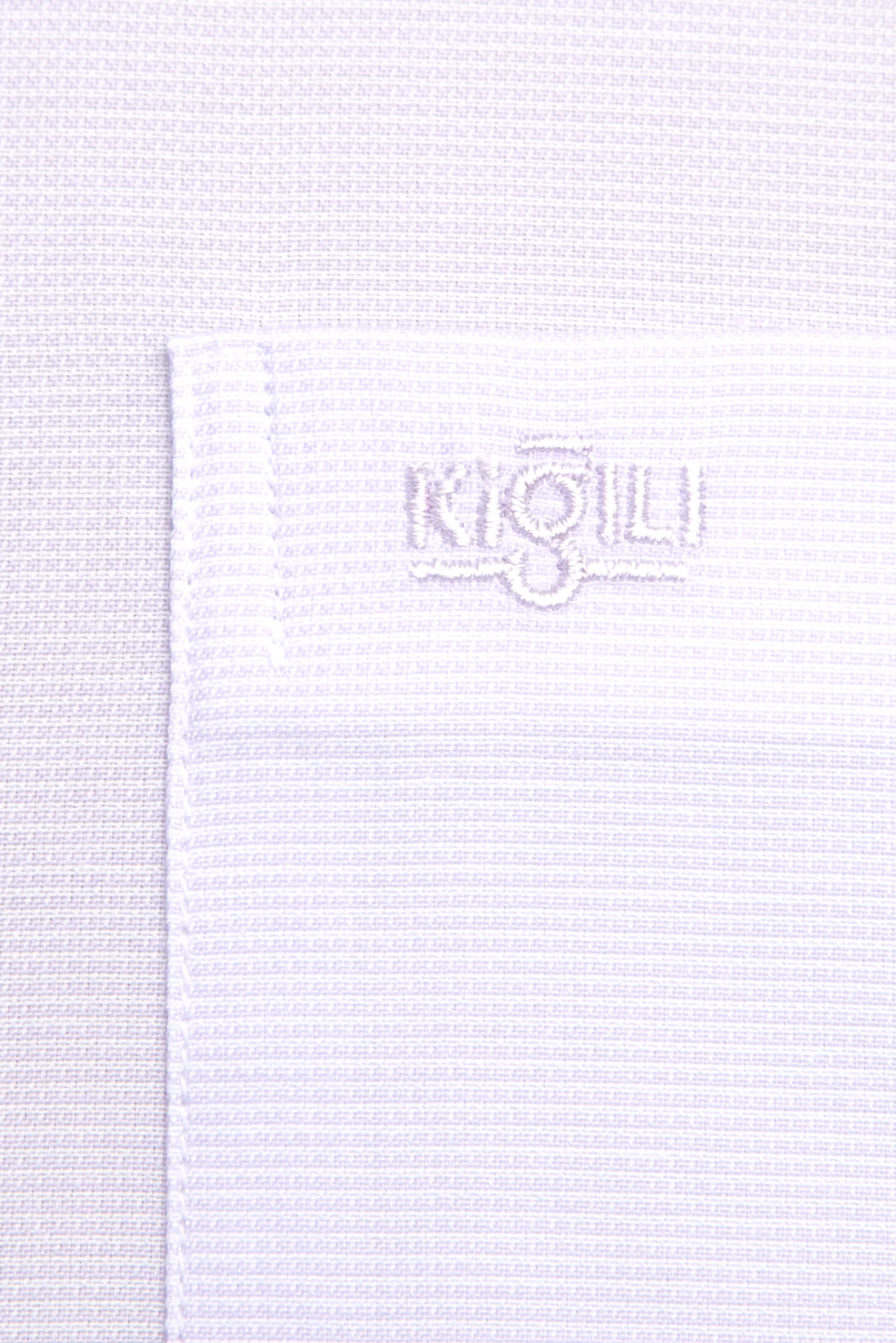 Lila Kısa Kol Desenli Klasik Gömlek - Image 4