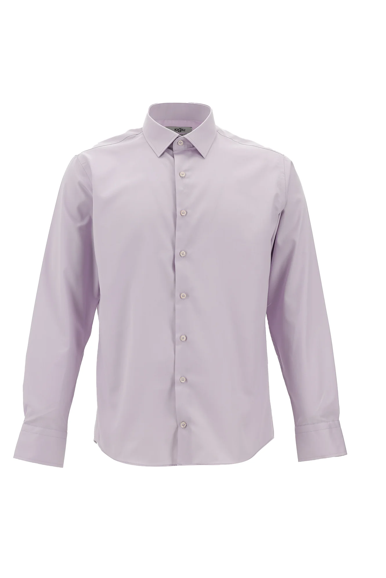 Lila Uzun Kol Slim Fit Dar Kesim Klasik Non Iron Pamuklu Gömlek