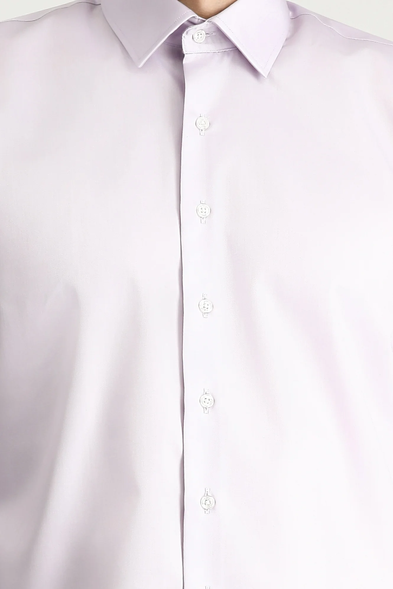 Lila Uzun Kol Slim Fit Dar Kesim Klasik Non Iron Saten Pamuklu Gömlek - Image 5