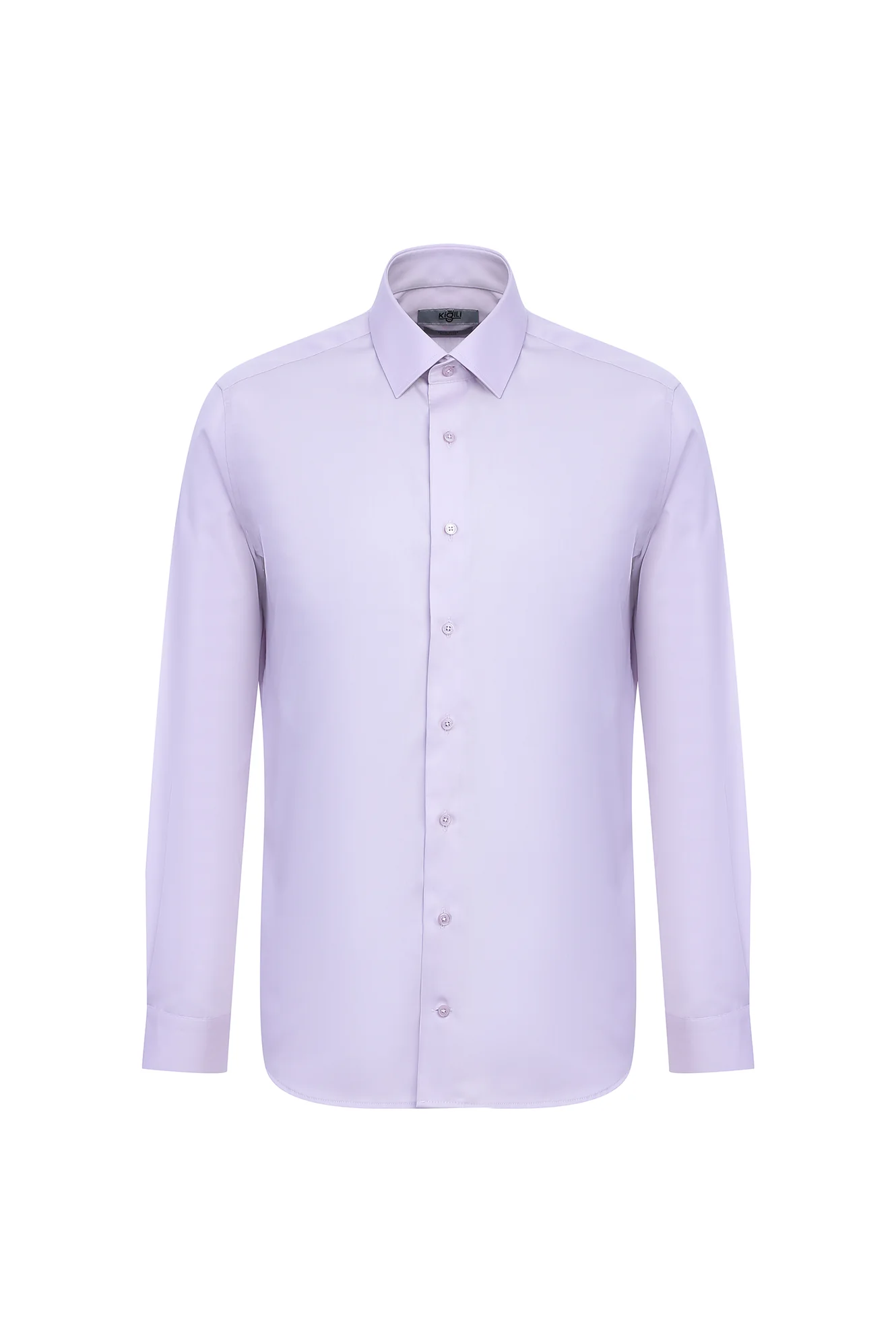 Lila Uzun Kol Slim Fit Dar Kesim Non Iron Klasik Pamuklu Gömlek