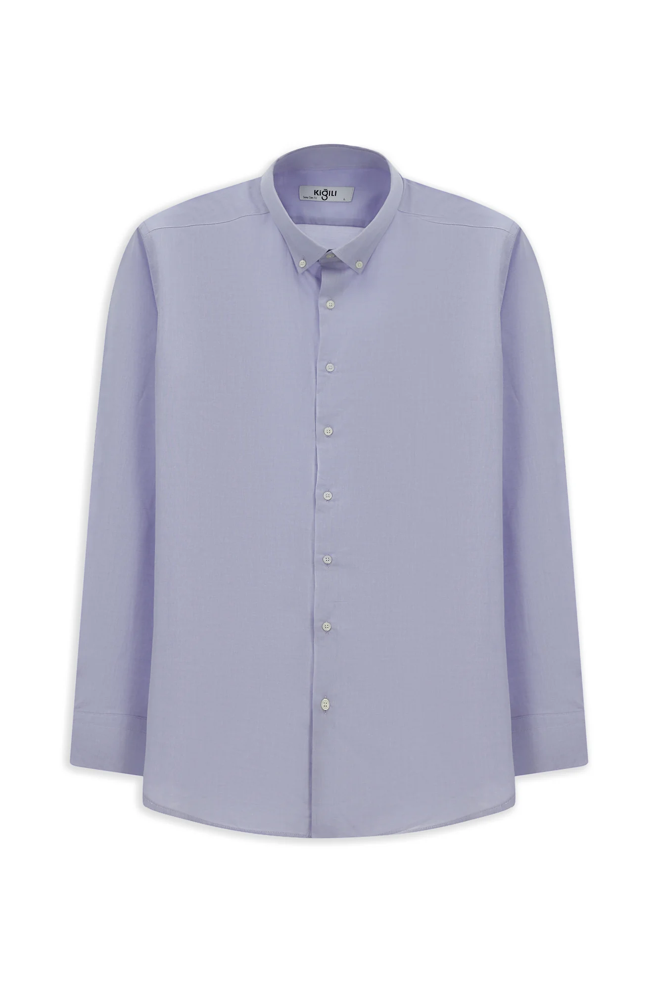 Lila Uzun Kol Slim Fit Dar Kesim Pamuk 4 Mevsim Oxford Gömlek