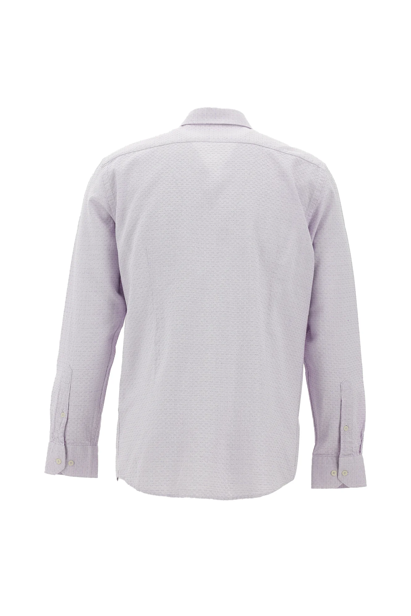 Lila Uzun Kol Slim Fit Dar Kesim Spor Pamuk Gömlek - Image 2