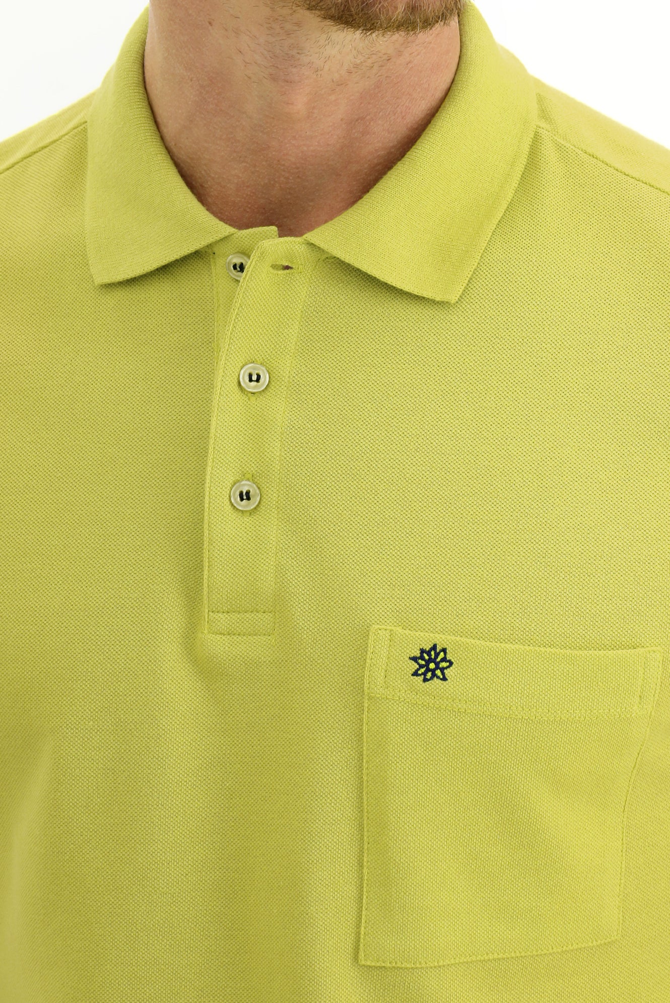 Lime Cepli Polo Yaka Regular Fit Nakışlı Pamuk Tişört - Image 4