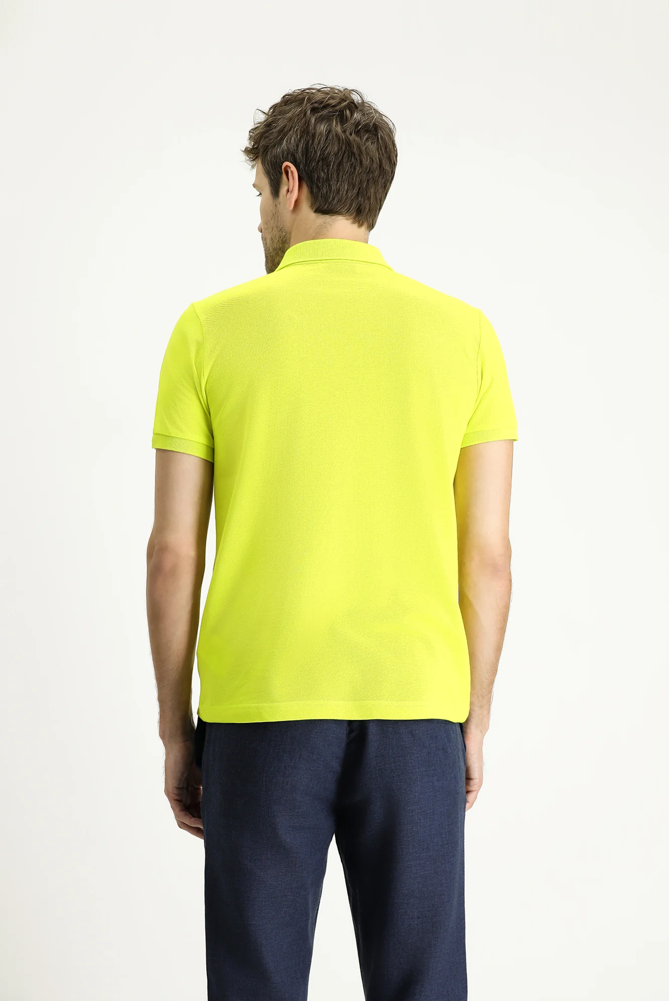Lime Slim Fit Dar Kesim Nakışlı Pamuk Polo Yaka Tişört - Image 4