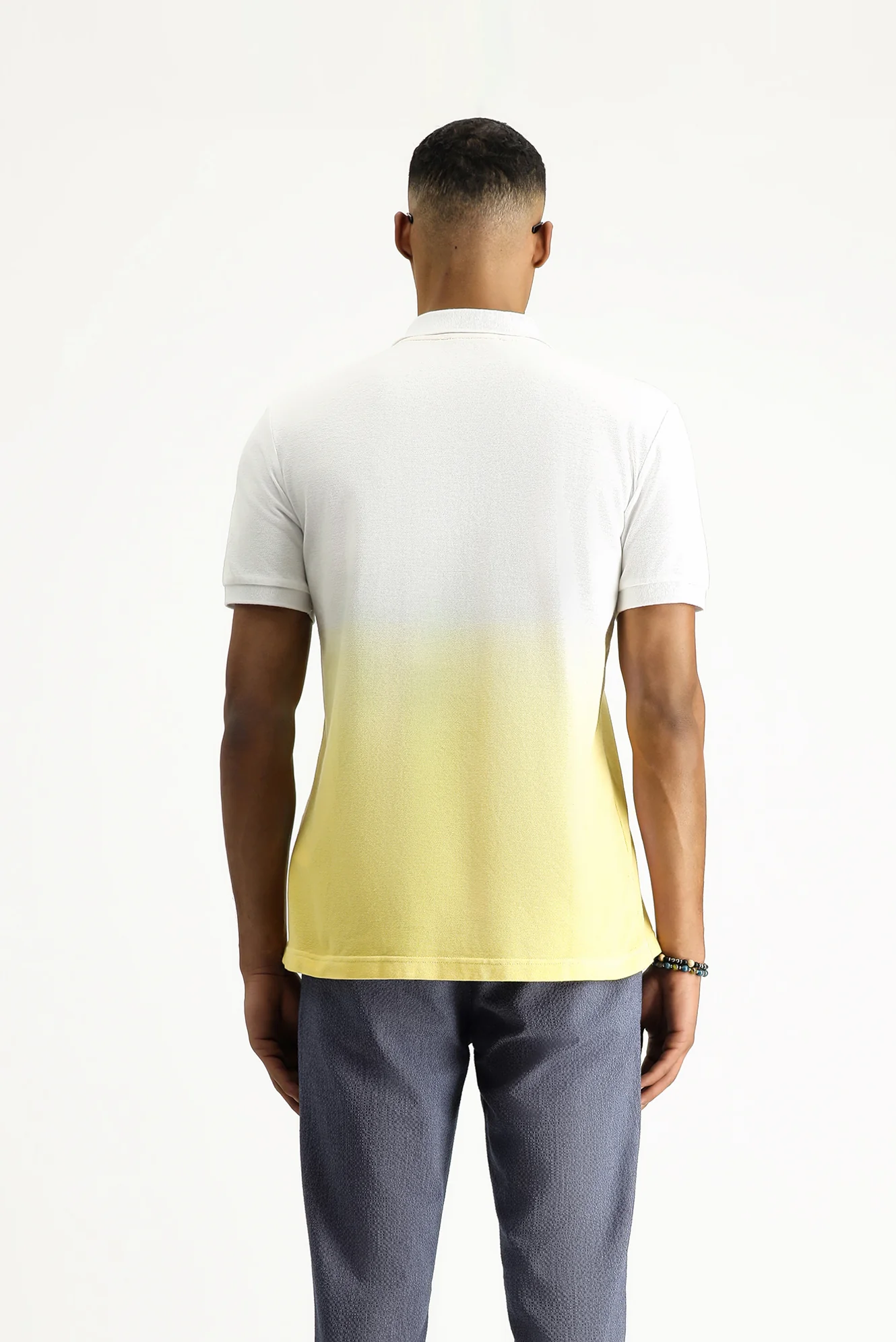 Limon Sarı Regular Fit Desenli Nakışlı Pamuk Polo Yaka Tişört - Image 6