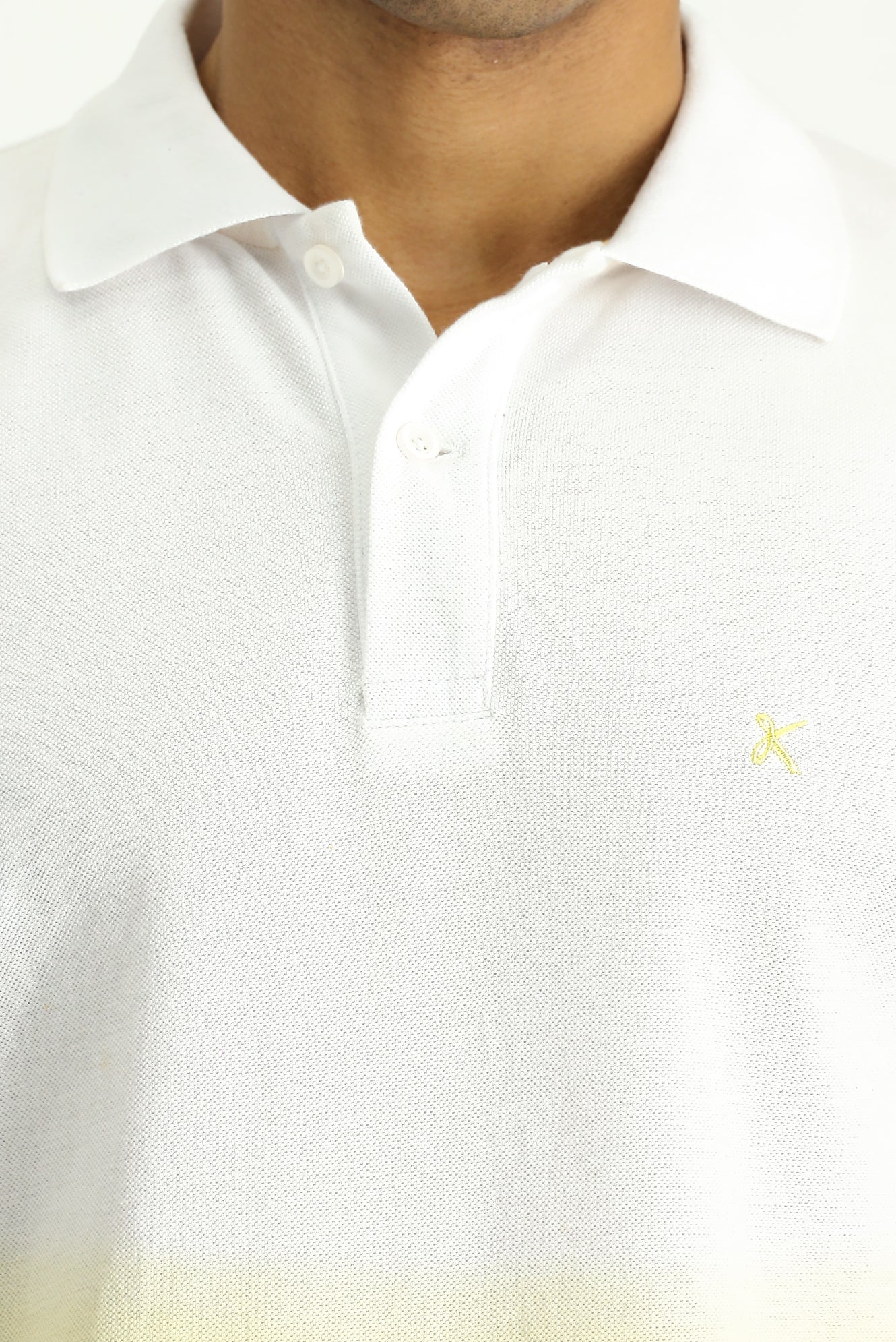 Limon Sarı Regular Fit Desenli Nakışlı Pamuk Polo Yaka Tişört - Image 7