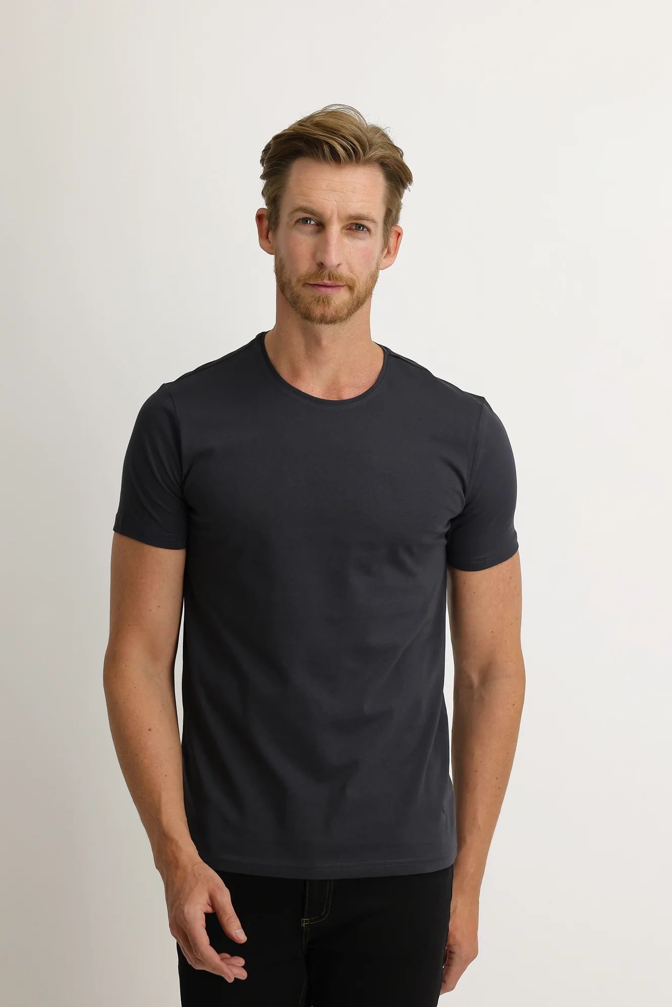 Marengo Bisiklet Yaka Slim Fit Dar Kesim Pamuk Tişört - Image 2