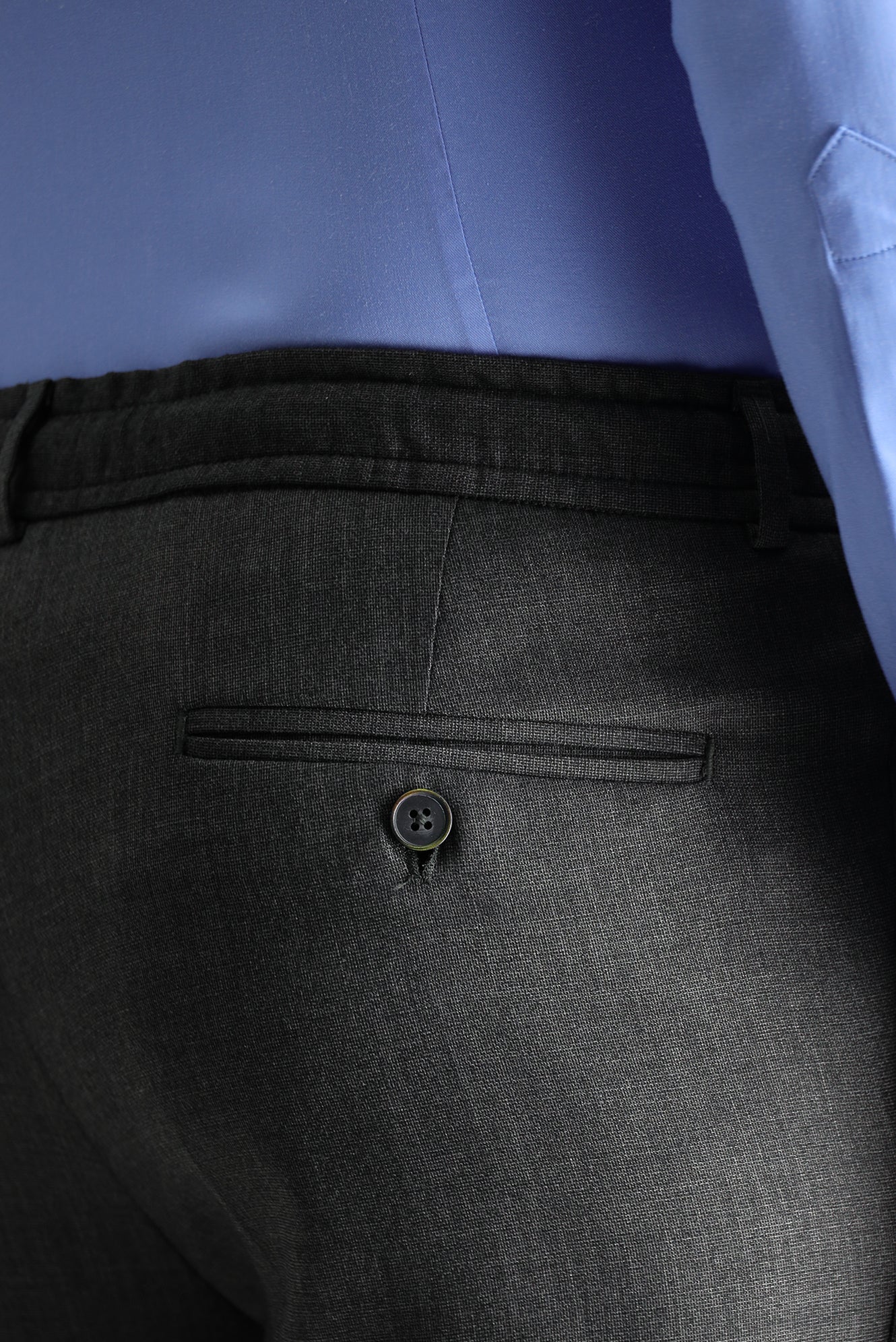 Marengo 7 Drop Slim Fit Dar Kesim Beli Lasikli İpli Klasik Kumaş Pantolon - Image 5