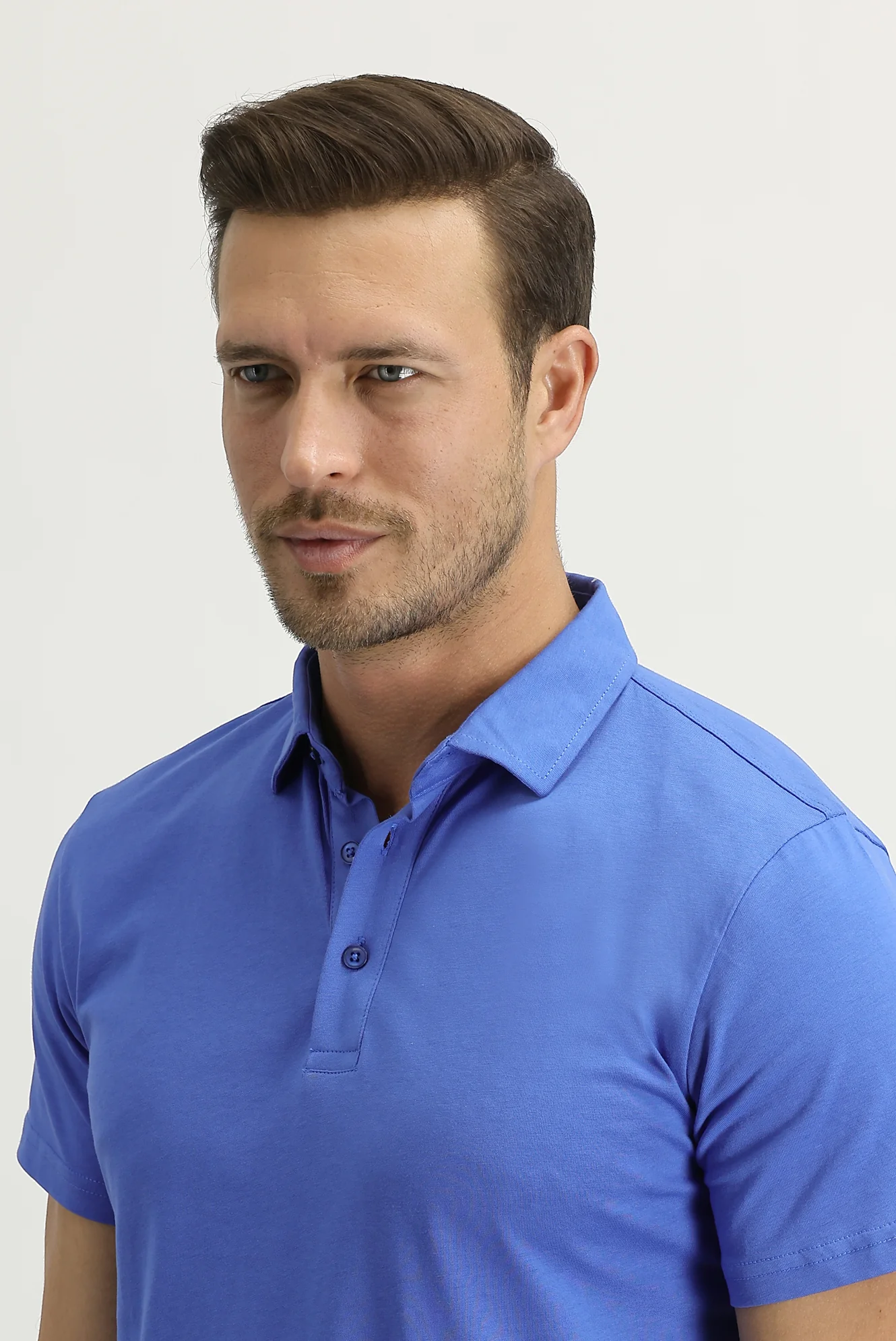 Mavi Polo Yaka Regular Fit Pamuk Tişört - Image 2