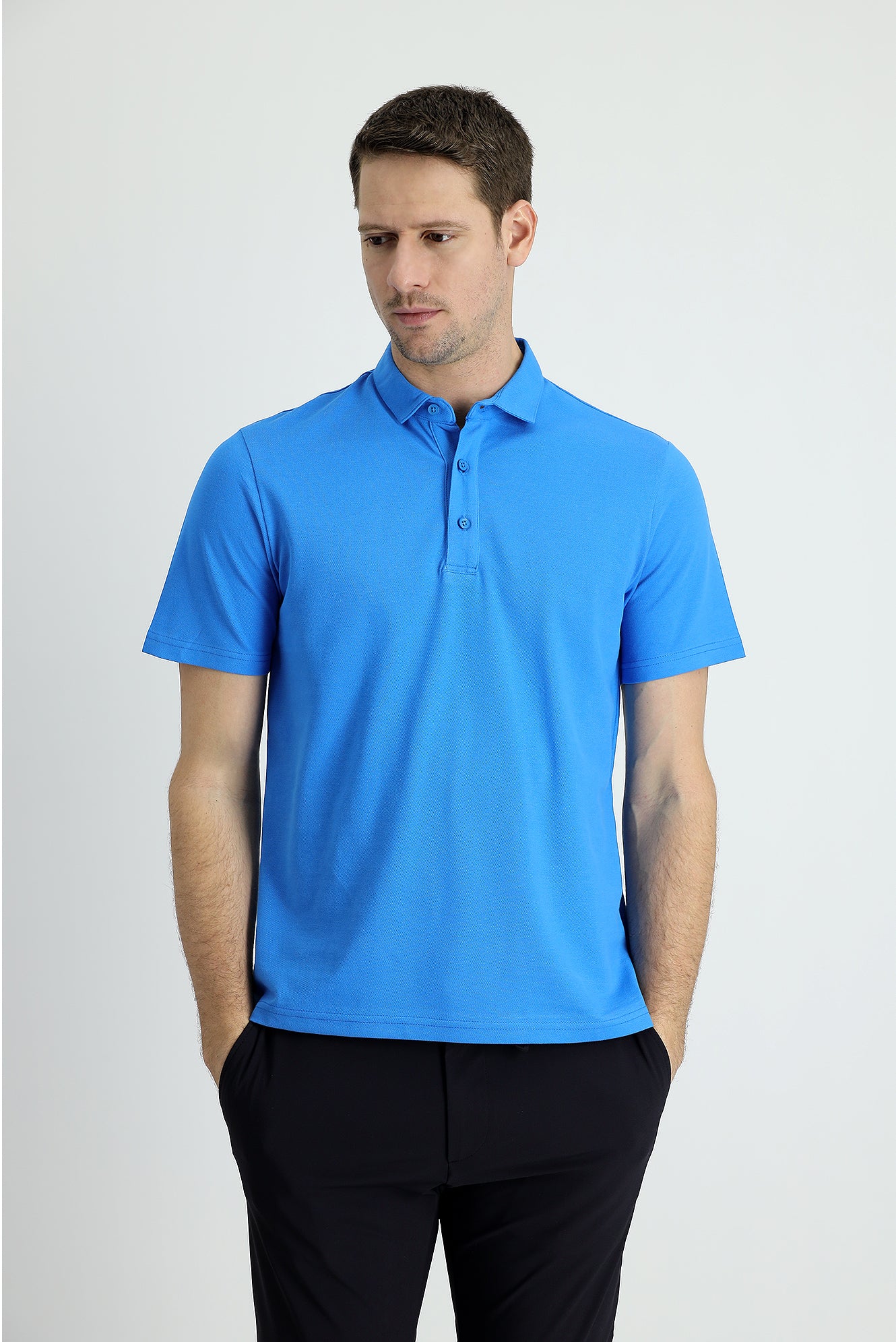 Mavi Polo Yaka Regular Fit Pamuk Tişört - Image 2
