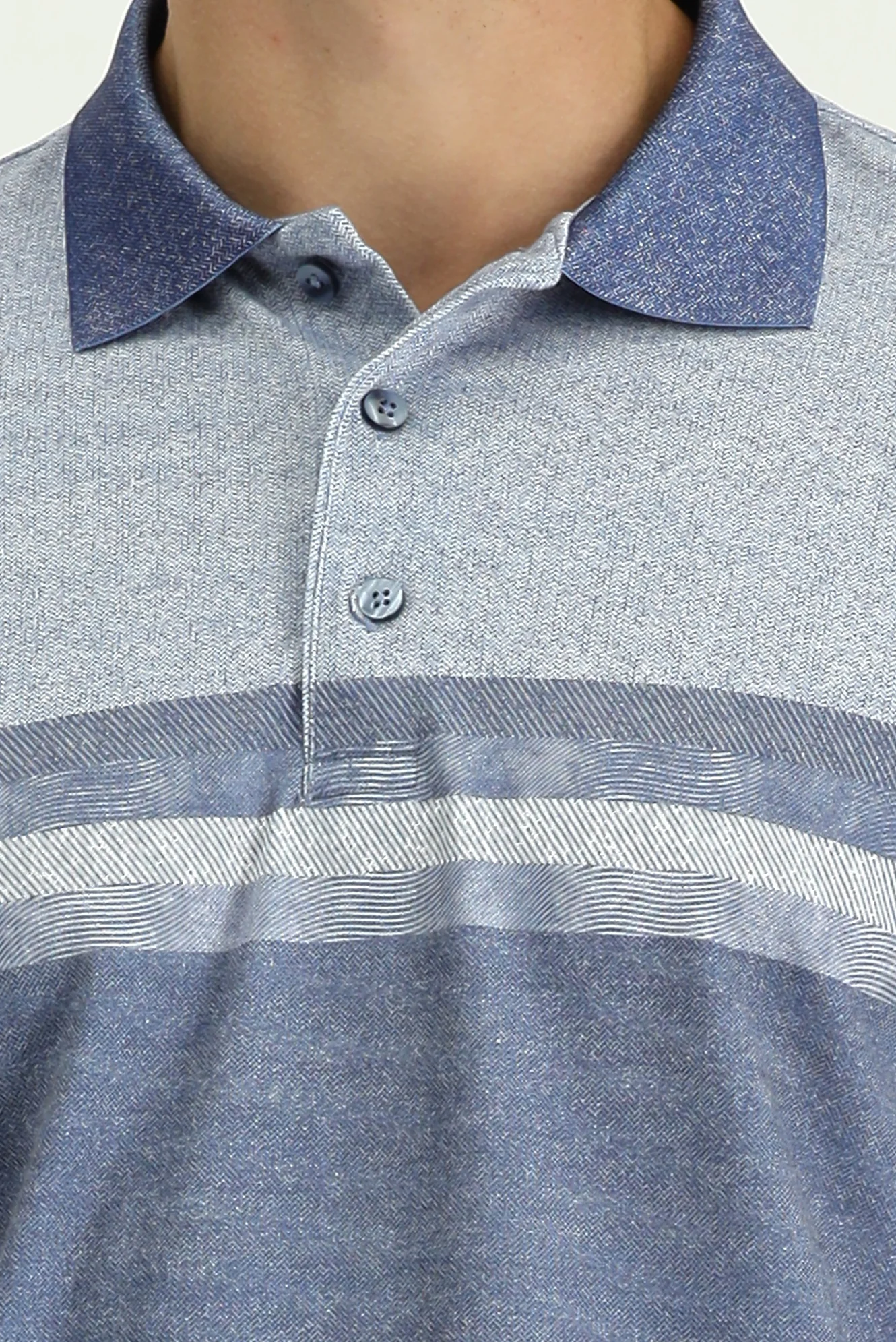 Mavi Regular Fit Desenli Likralı Polo Yaka Tişört - Image 5