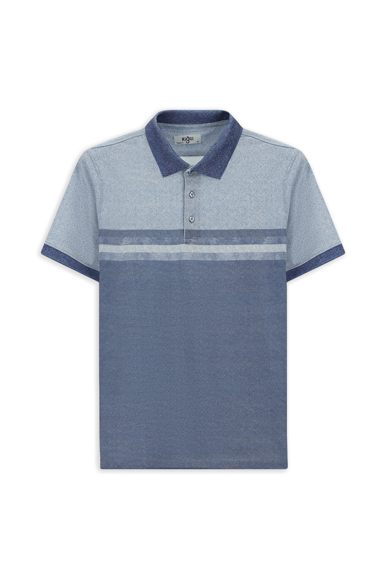 Mavi Regular Fit Desenli Likralı Polo Yaka Tişört - Image 7