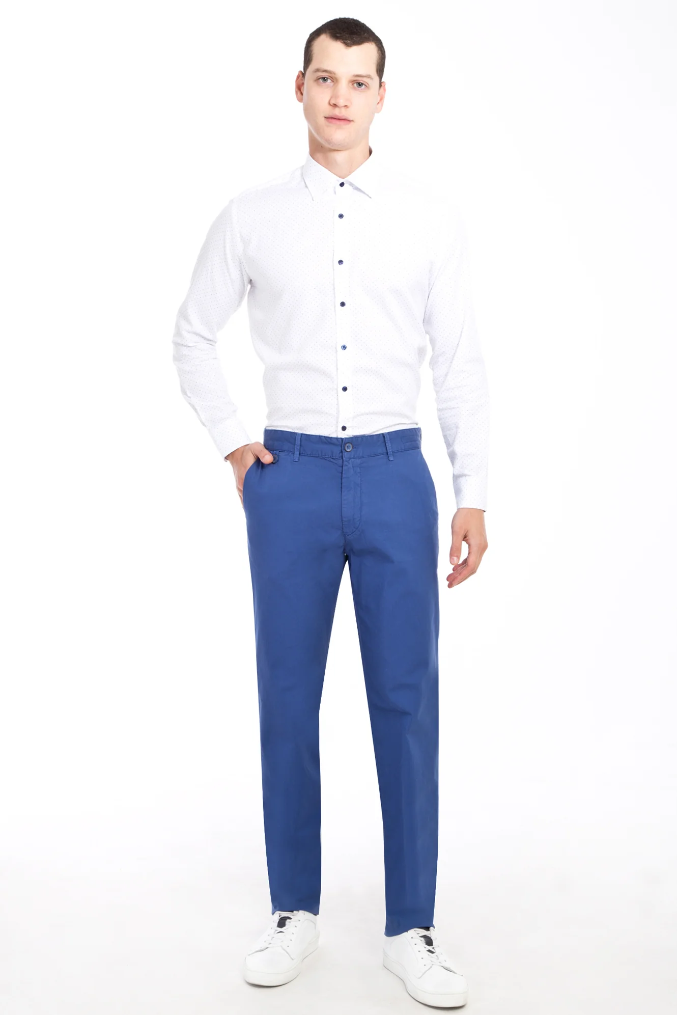Mavi Regular Fit Standart Kesim Likralı Kanvas / Chino Pantolon