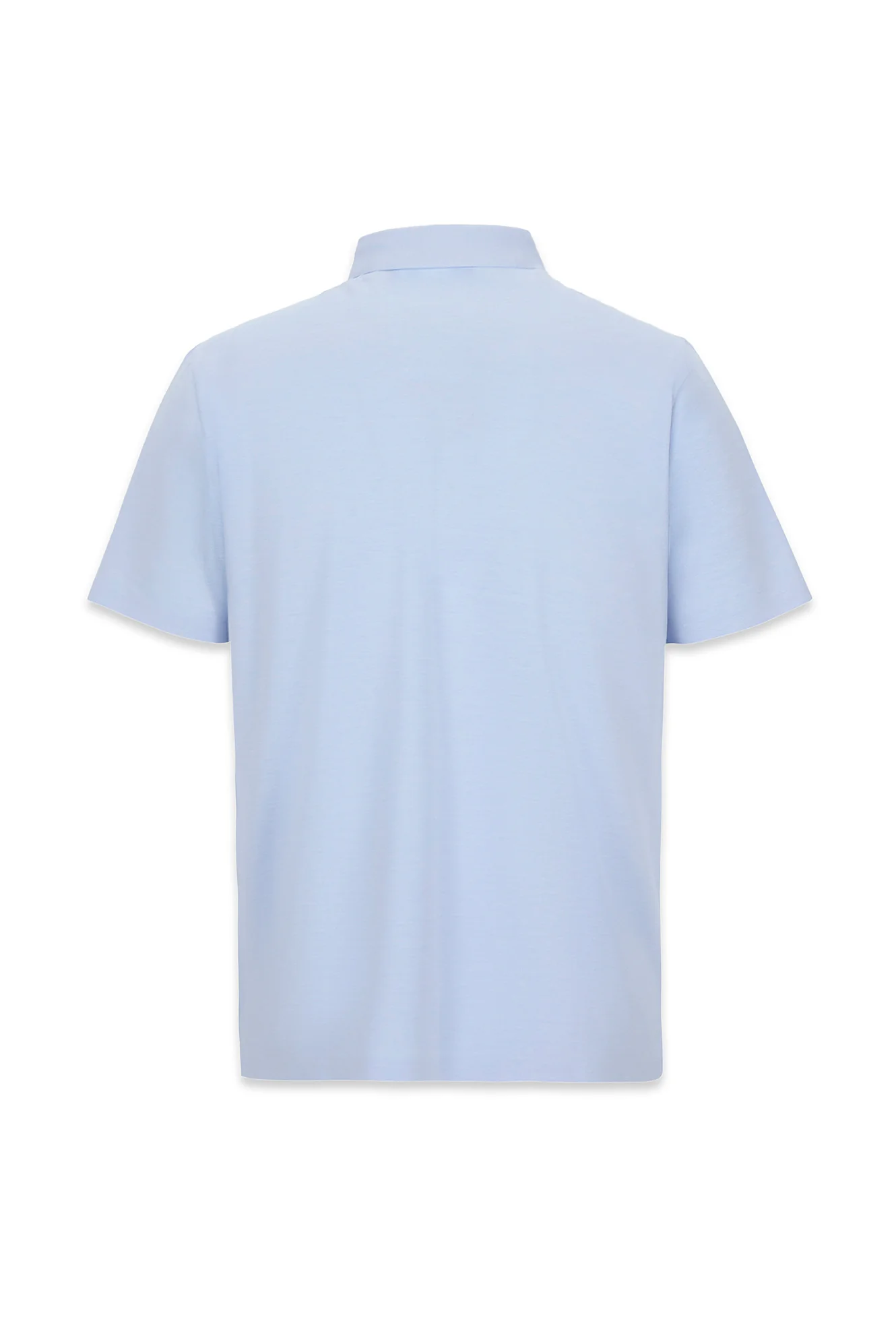Mavi Polo Yaka Regular Fit İpek Karışımlı Dikişsiz Tişört - Image 2