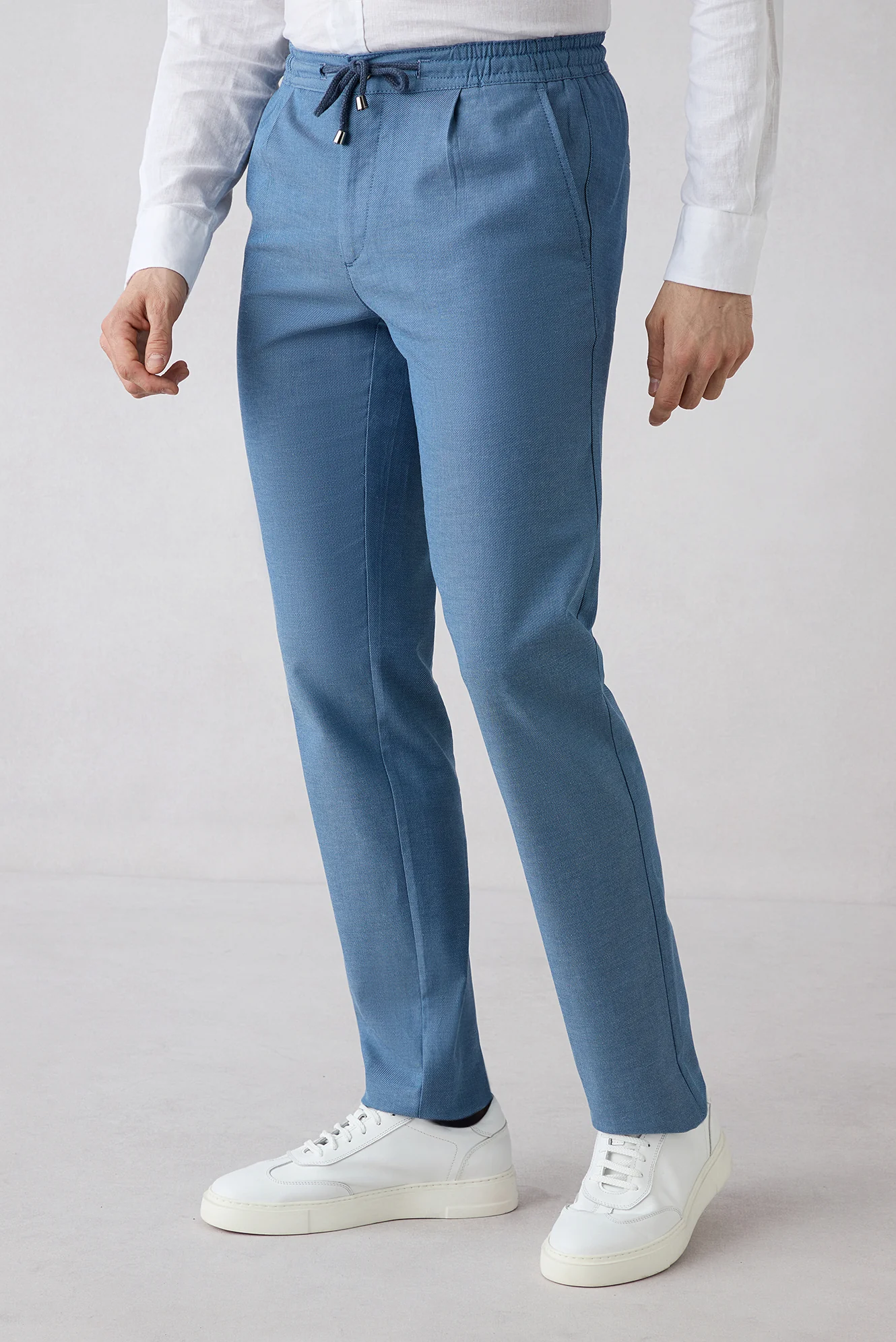 Mavi Regular Straight Fit Beli Lastikli İpli Pileli Likralı Jogger Pantolon - Image 2