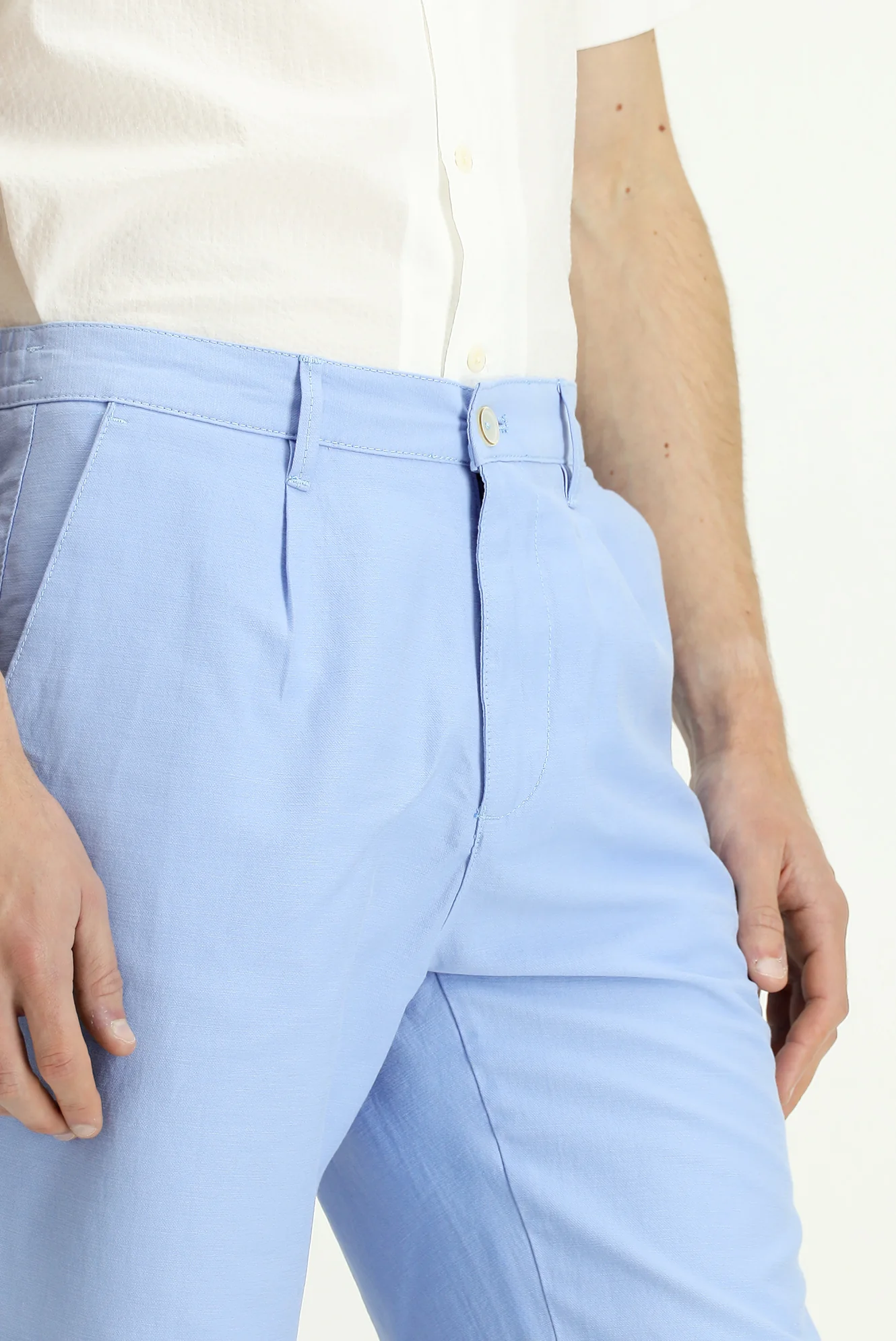Mavi Relaxed Fit Rahat Kesim Beli Lastikli Pamuklu Bermuda Şort - Image 5