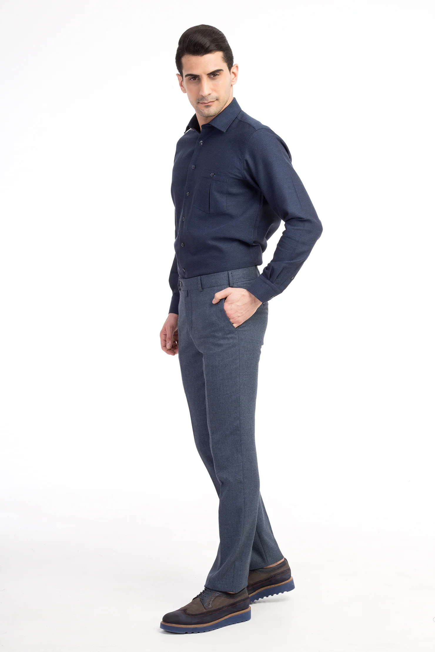Mavi 7 Drop Slim Fit Dar Kesim Desenli Kumaş Pantolon - Image 2