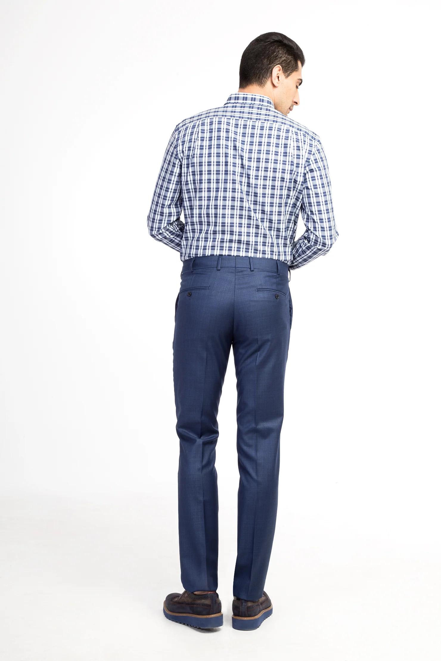 Mavi 7 Drop Slim Fit Dar Kesim Ekose Kumaş Pantolon - Image 3