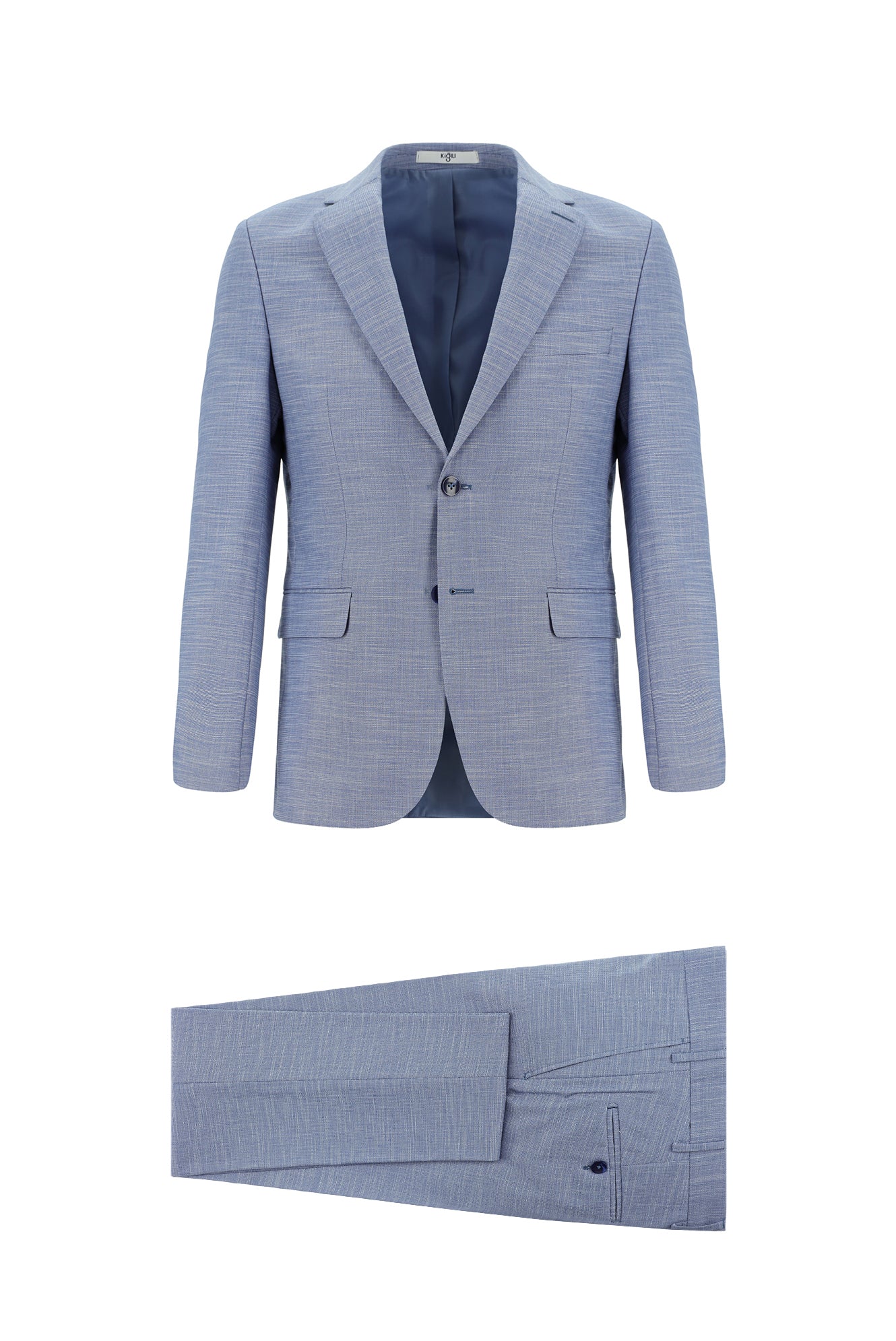 Mavi 7 Drop Slim Fit Dar Kesim Desenli Takım Elbise