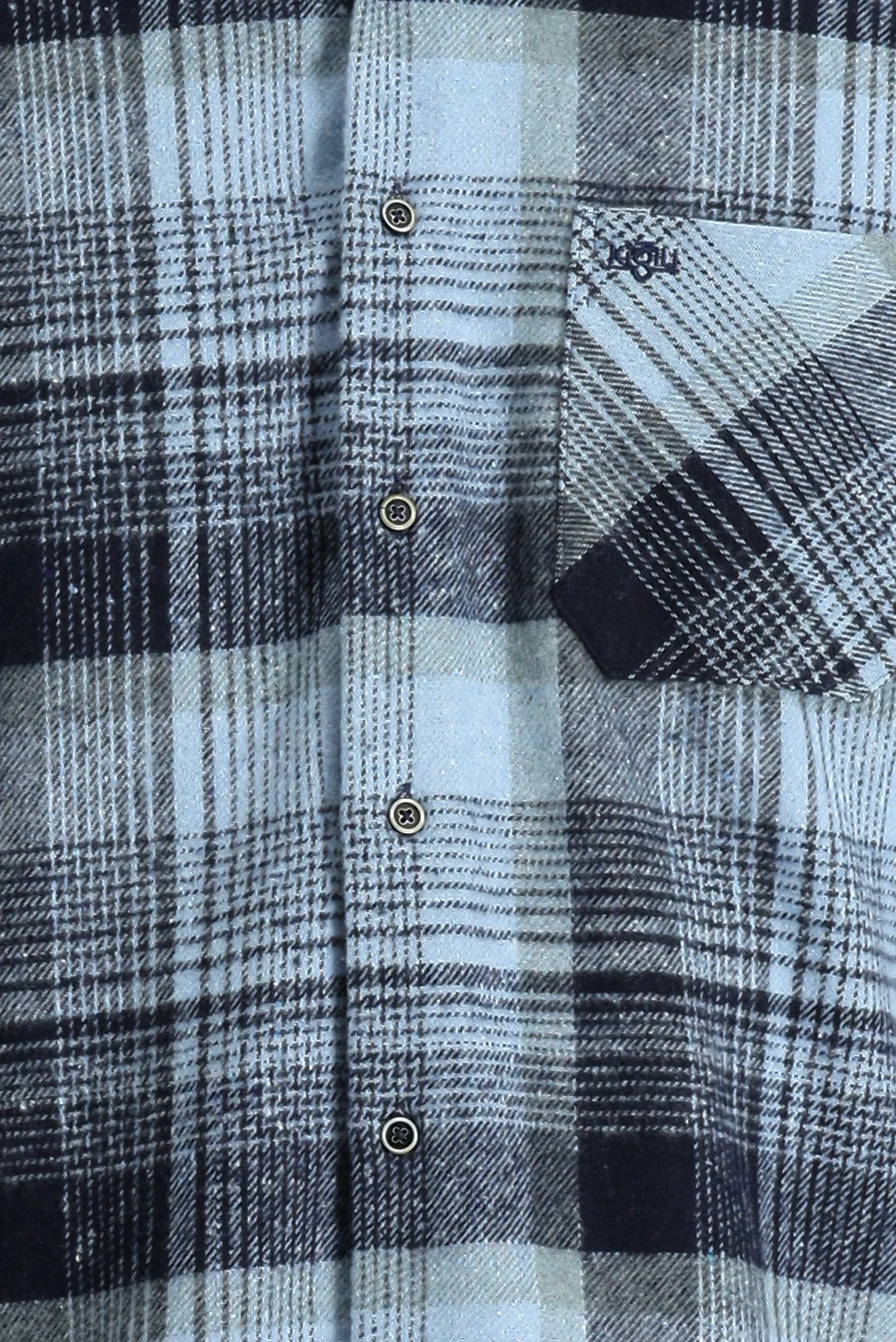 Mavi Uzun Kol Regular Fit Ekose Shacket Oduncu Pamuklu Gömlek - Image 5
