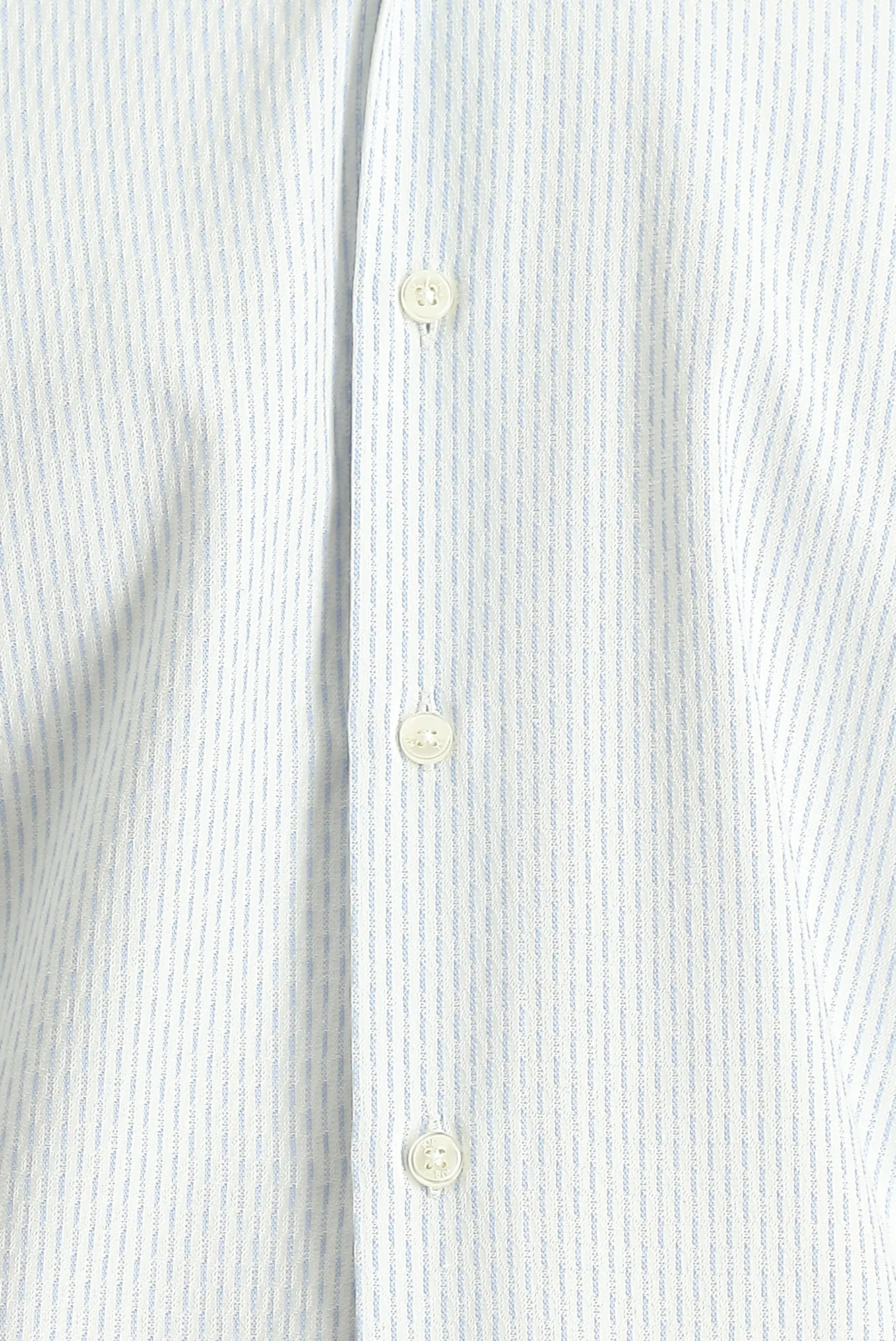 Mavi Uzun Kol Slim Fit Dar Kesim Çizgili Pamuklu Kolay Ütülenebilir Düğmeli Yaka Gömlek - Image 5