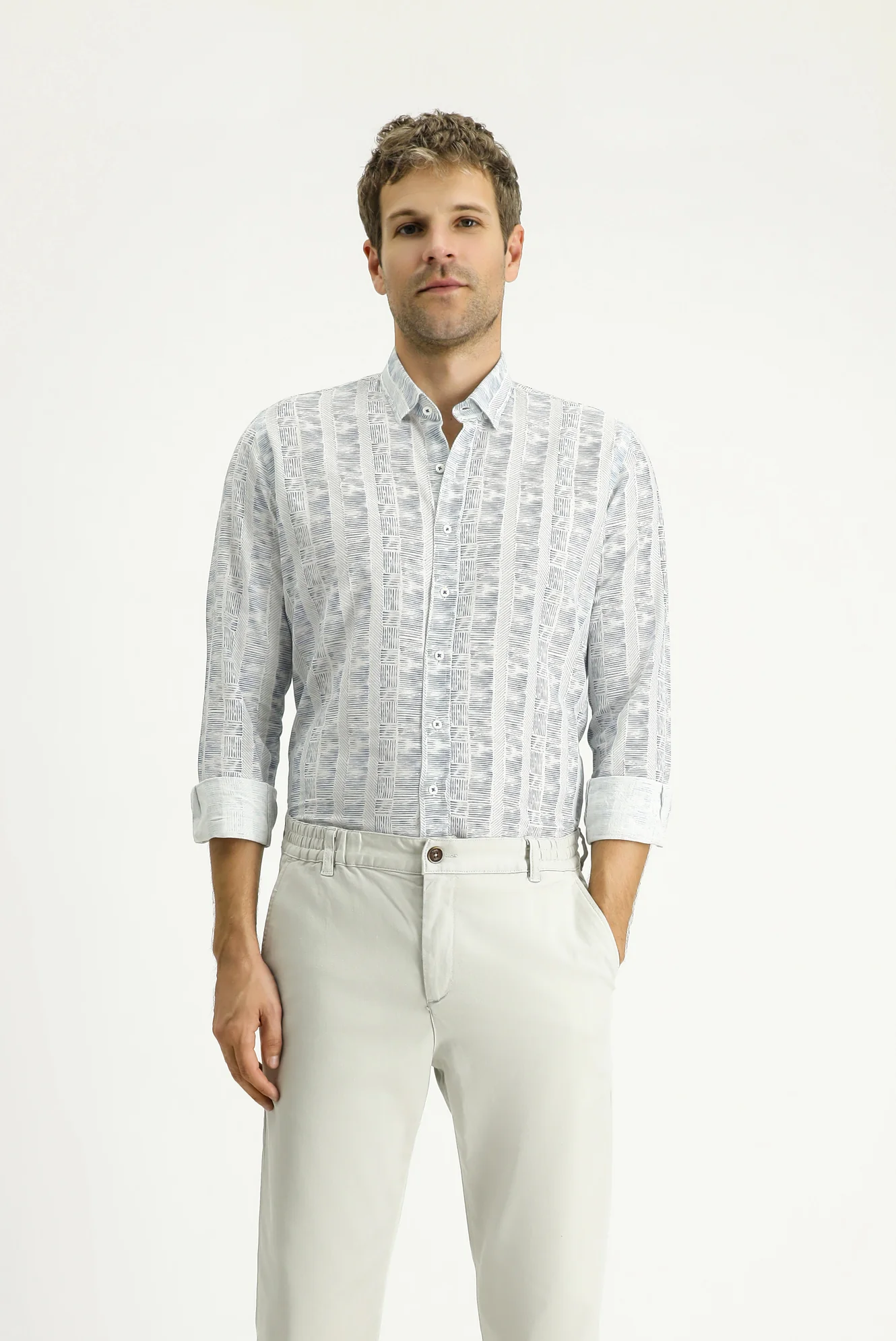 Mavi Uzun Kol Slim Fit Dar Kesim Gömlek