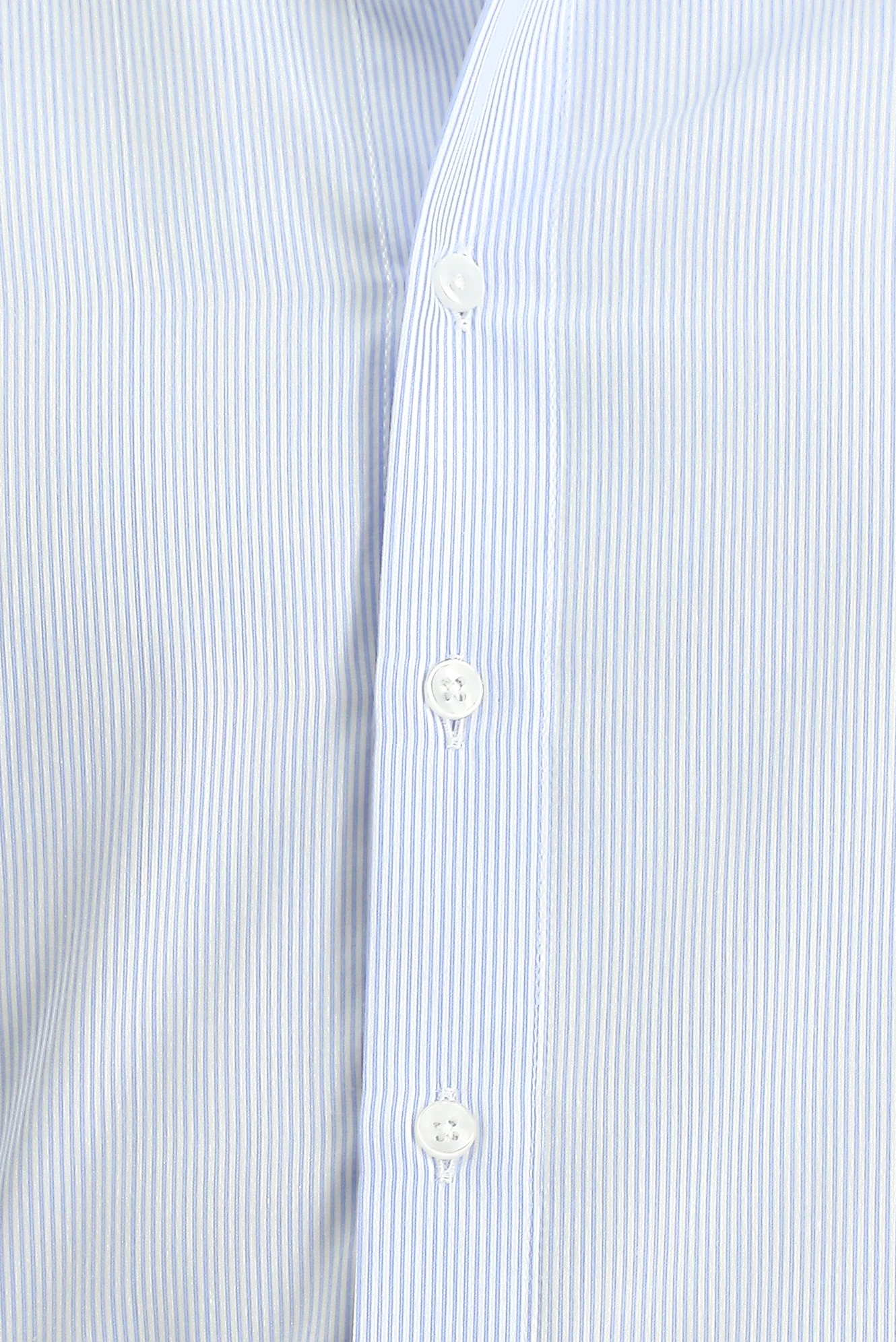Mavi Uzun Kol Slim Fit Dar Kesim Klasik Çizgili Pamuk Gömlek - Image 5