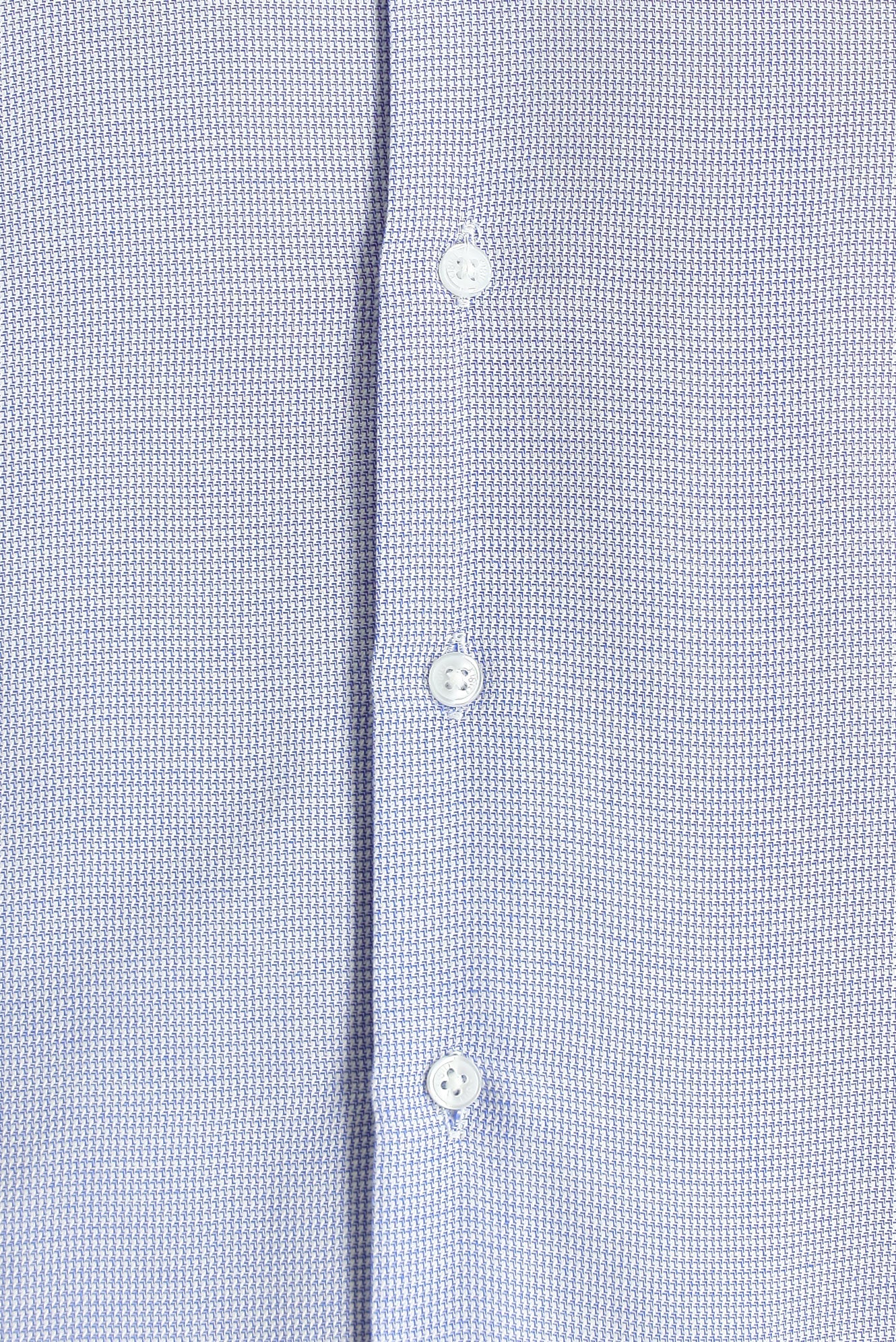 Mavi Uzun Kol Slim Fit Dar Kesim Klasik Desenli Pamuklu Kolay Ütülenebilir Gömlek - Image 7