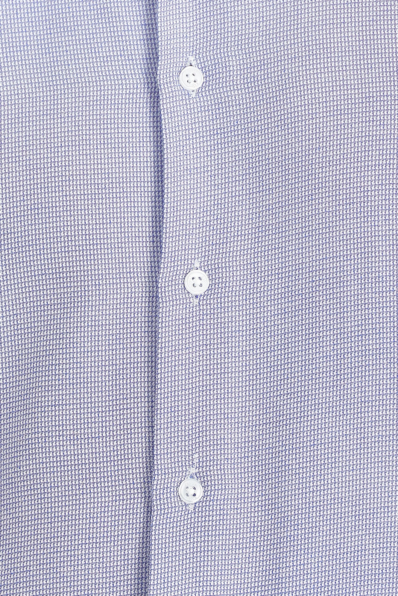 Mavi Uzun Kol Slim Fit Dar Kesim Klasik Desenli Pamuklu Kolay Ütülenebilir Gömlek - Image 8