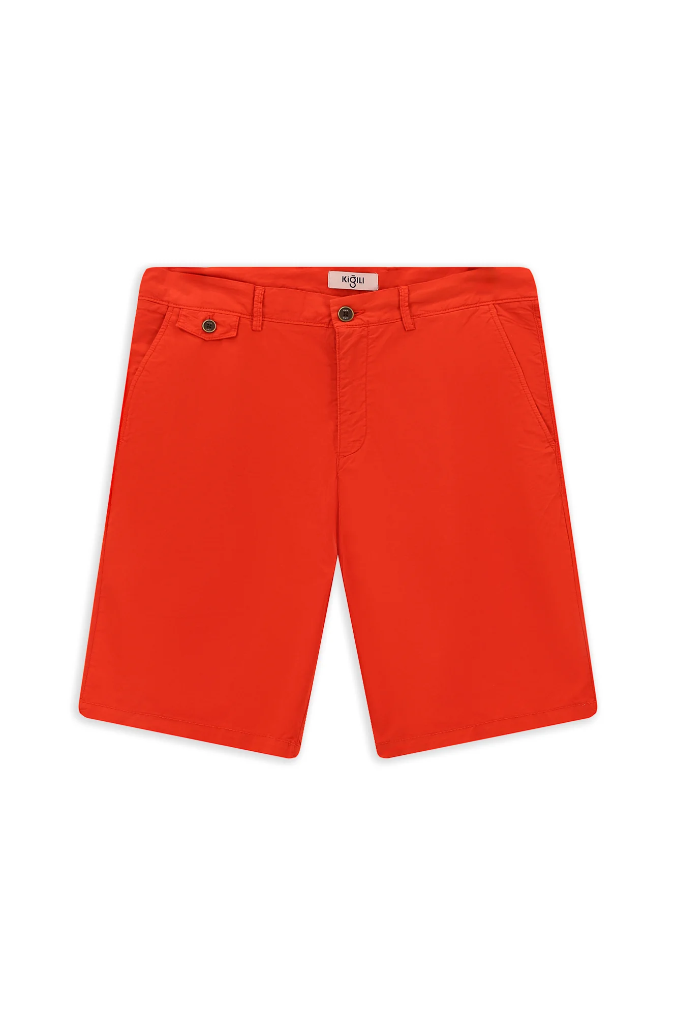Mercan Kırmızı Regular Fit Standart Kesim Pamuklu Bermuda Şort - Image 7