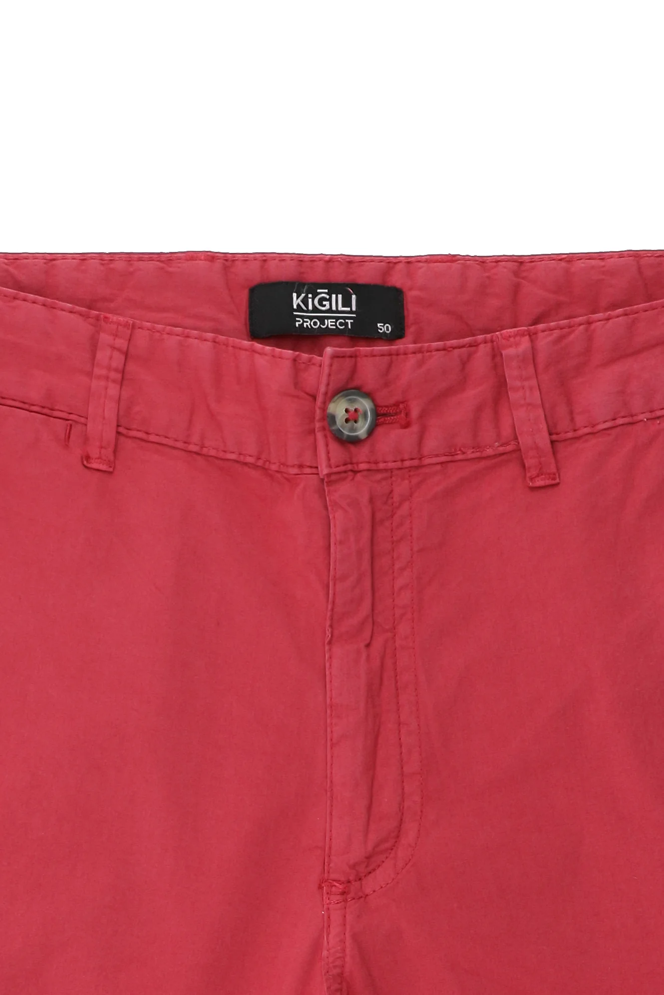 Mercan Kırmızı Slim Fit Dar Kesim Pamuklu Bermuda Şort - Image 3