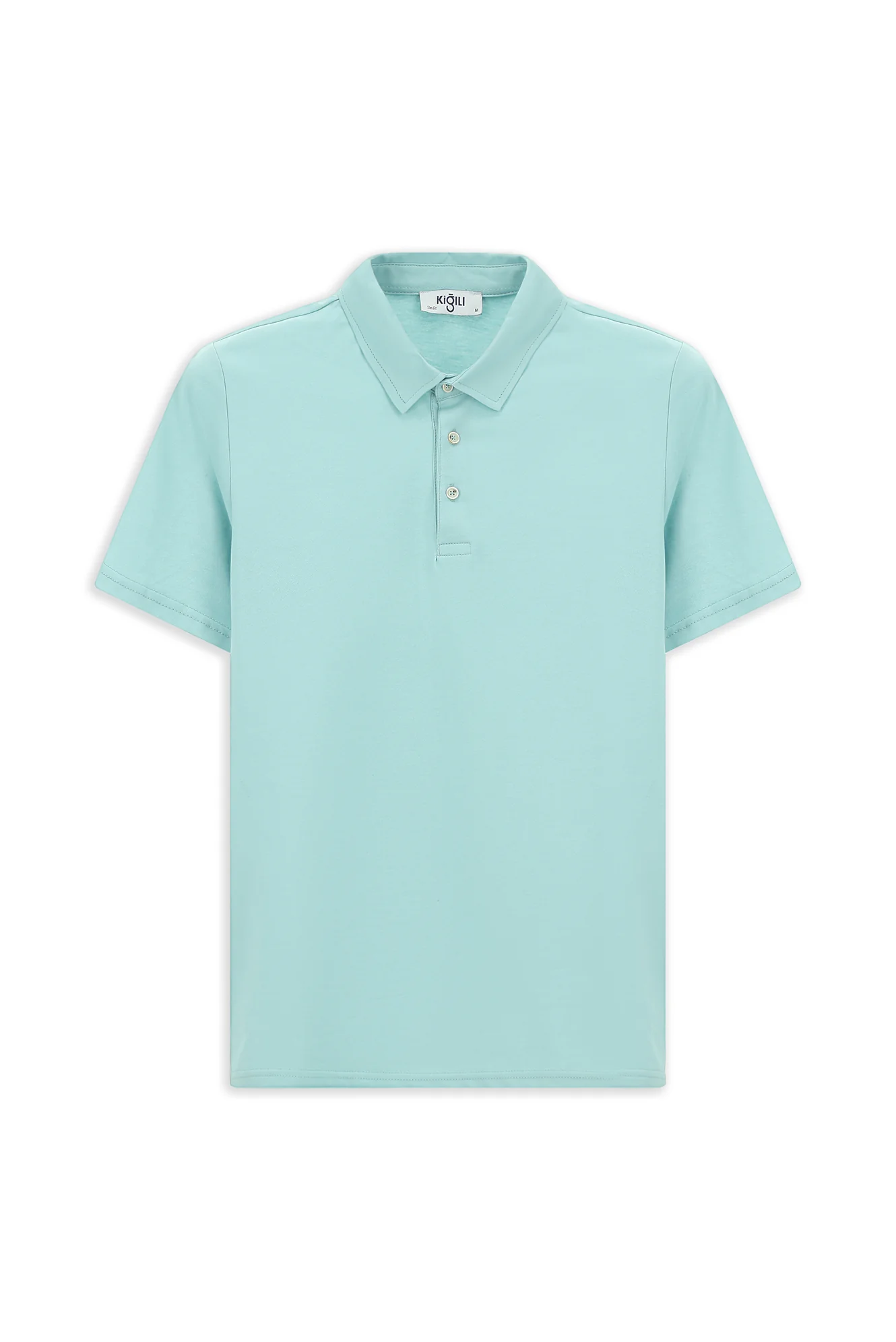 Mint Yeşili Slim Fit Dar Kesim Pamuklu Polo Yaka Tişört - Image 6