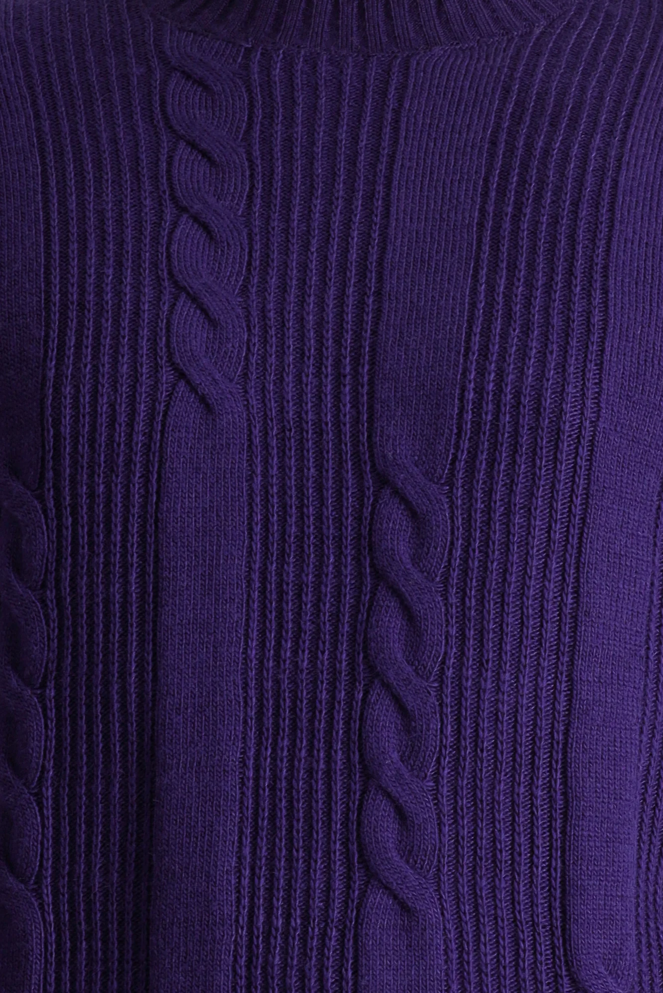 Mor Bisiklet Yaka Slim Fit Desenli Triko Kazak - Image 6