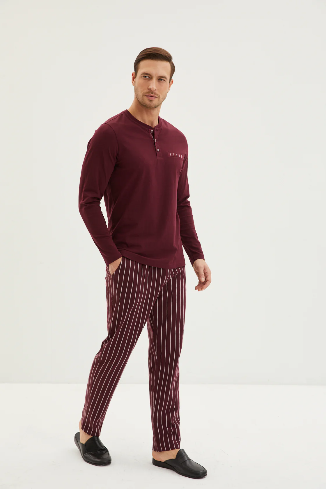 Mürdüm 3'lü Triko Roblu Çizgili Pijama Takımı - Image 2
