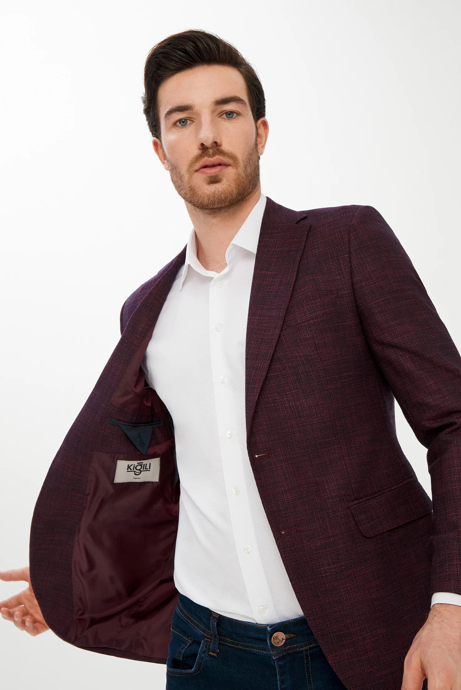 Mürdüm 7 Drop Slim Fit Dar Kesim Desenli Ceket - Image 2