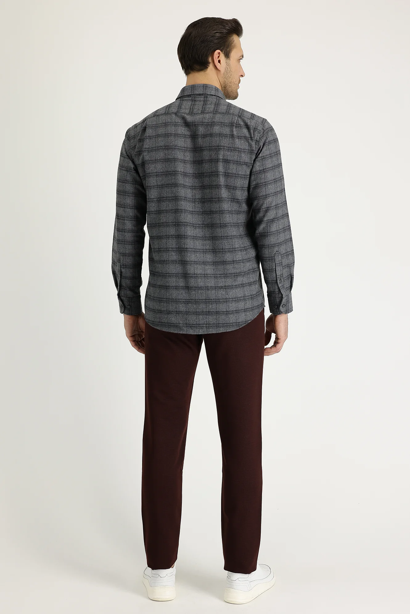 Mürdüm Slim Fit Dar Kesim Likralı Kanvas / Chino Pantolon - Image 2
