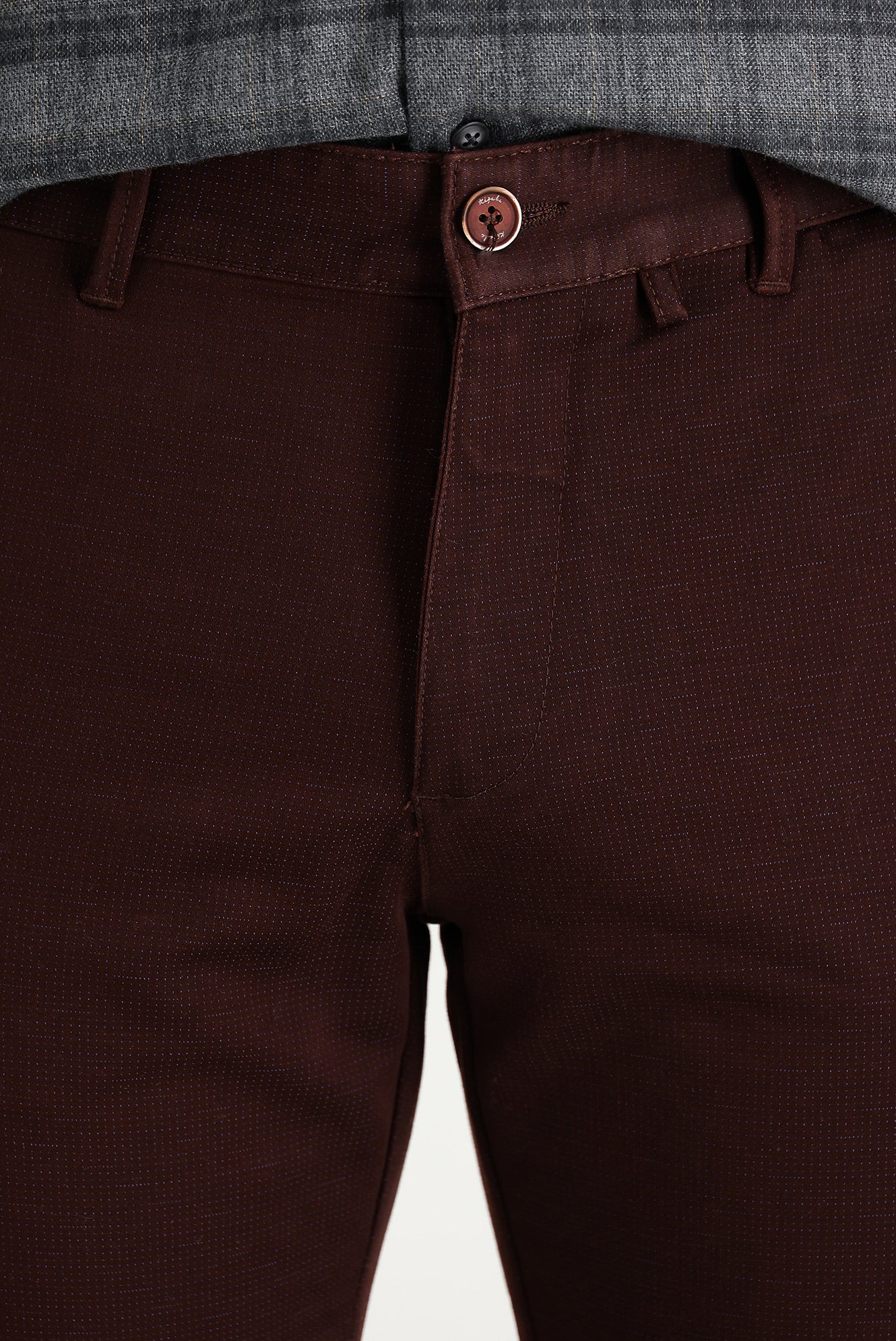 Mürdüm Slim Fit Dar Kesim Likralı Kanvas / Chino Pantolon - Image 3