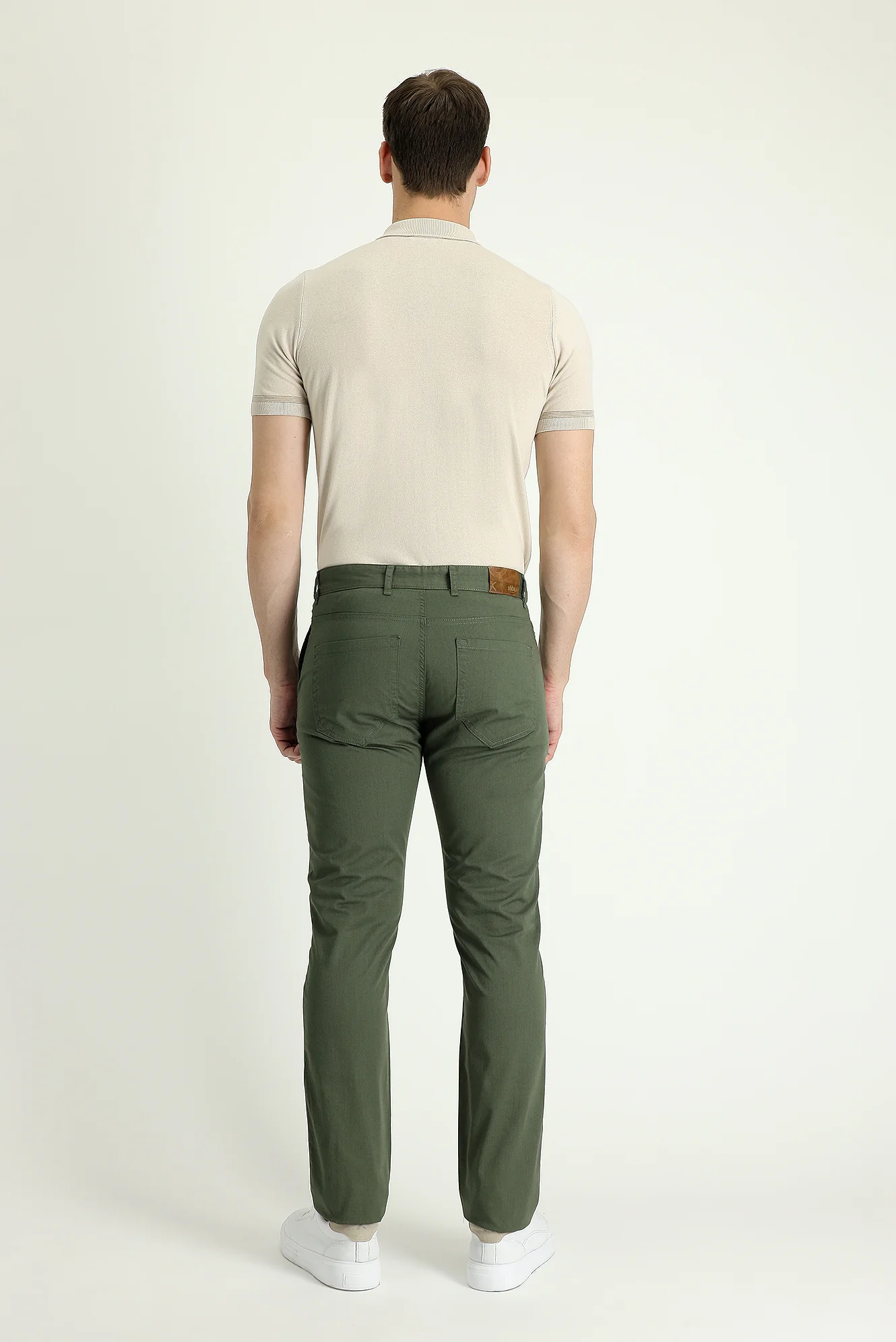 Orman Yeşili Regular Fit Standart Kesim Likralı Kanvas / Chino Pantolon - Image 3