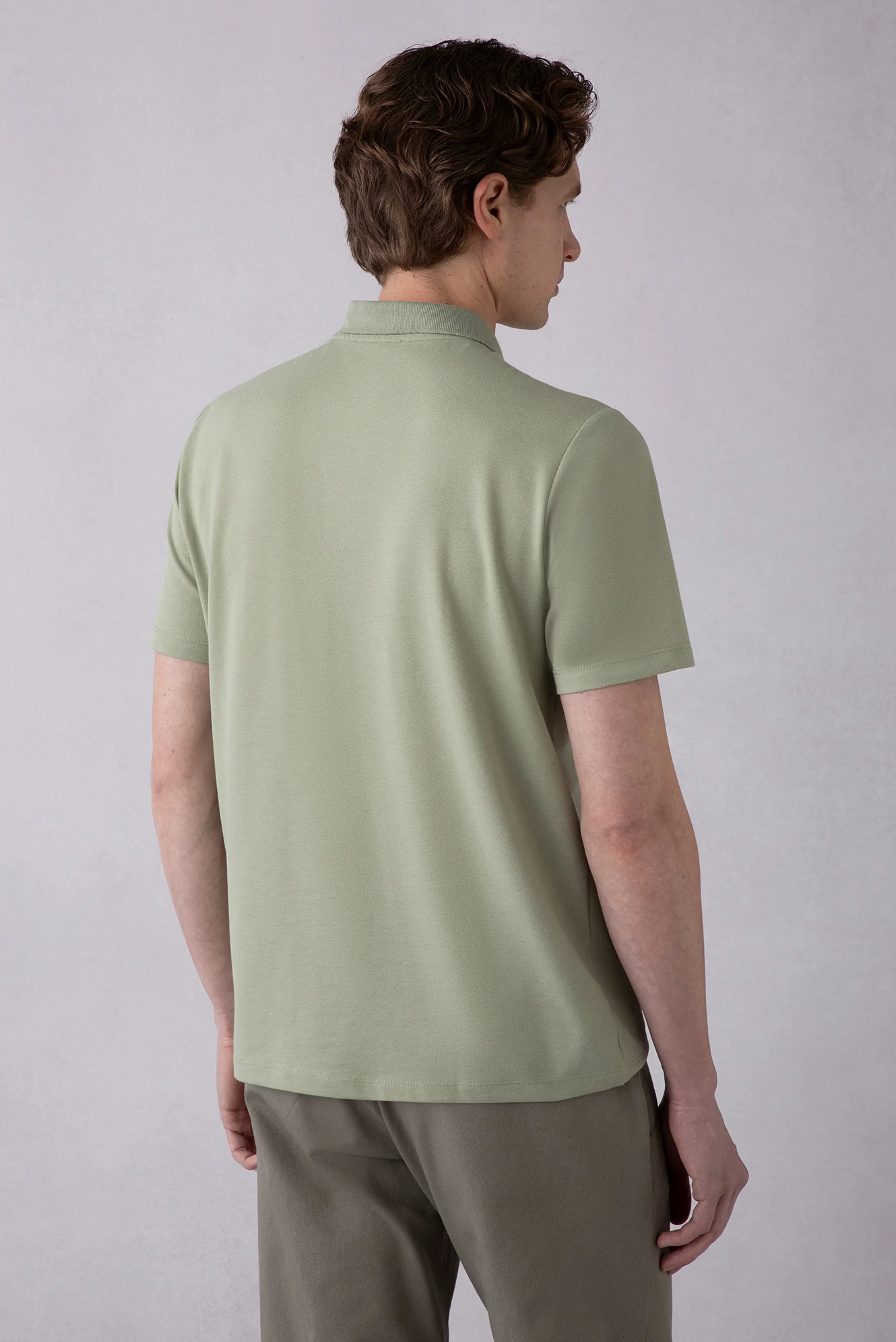 Orman Yeşili Regular Fit Pamuklu Nakışlı Cepli Polo Yaka Tişört - Image 4