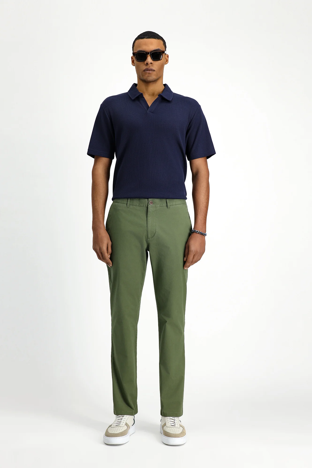 Orman Yeşili Relaxed Fit Rahat Kesim Likralı Kanvas / Chino Pantolon - Image 2