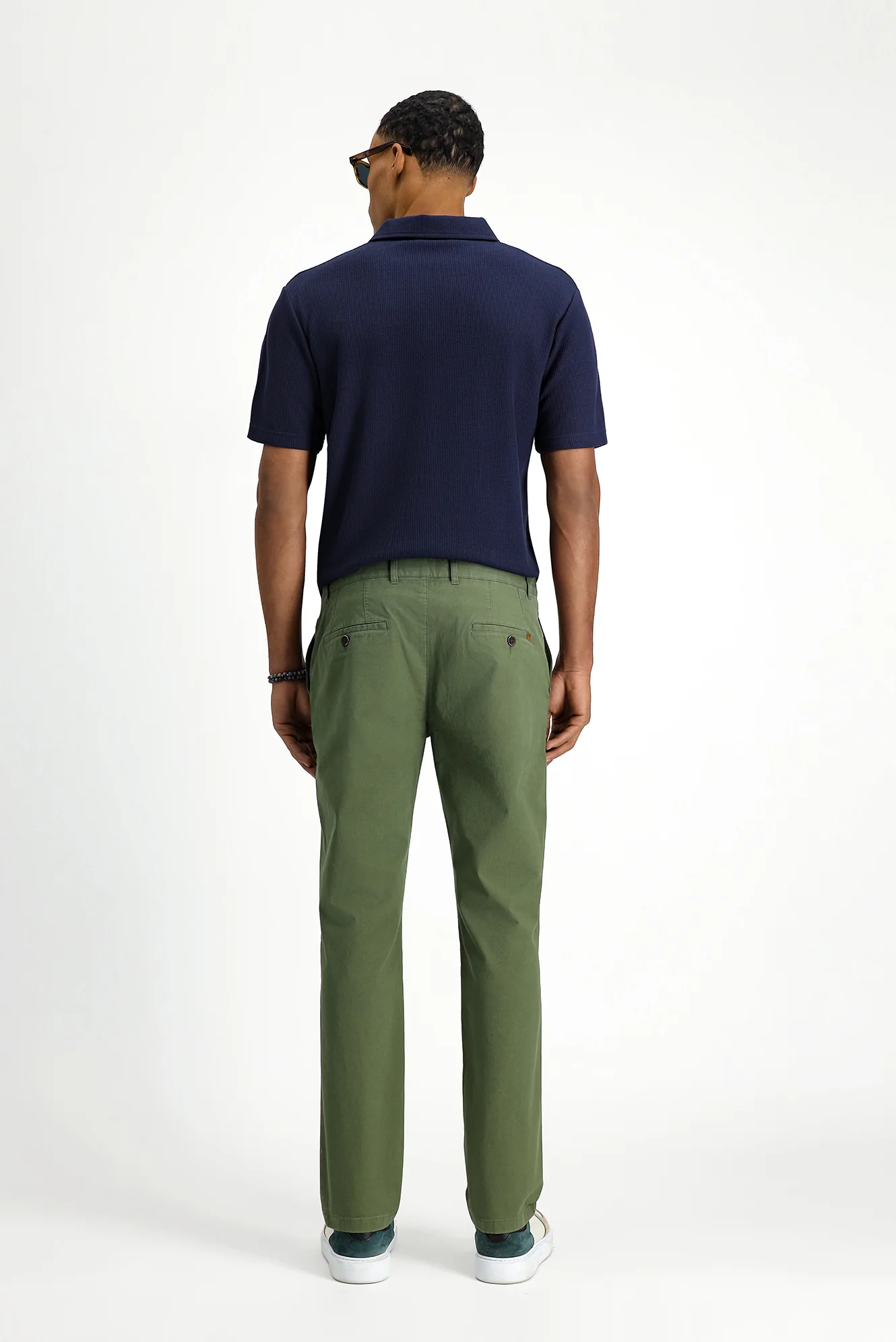 Orman Yeşili Relaxed Fit Rahat Kesim Likralı Kanvas / Chino Pantolon - Image 4
