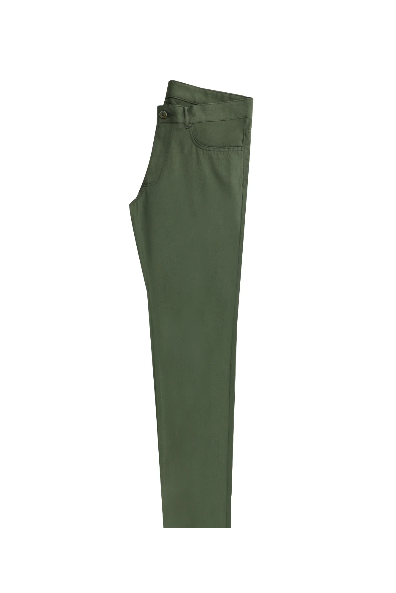 Orman Yeşili Slim Fit Dar Kesim Likralı Kanvas / Chino Pantolon