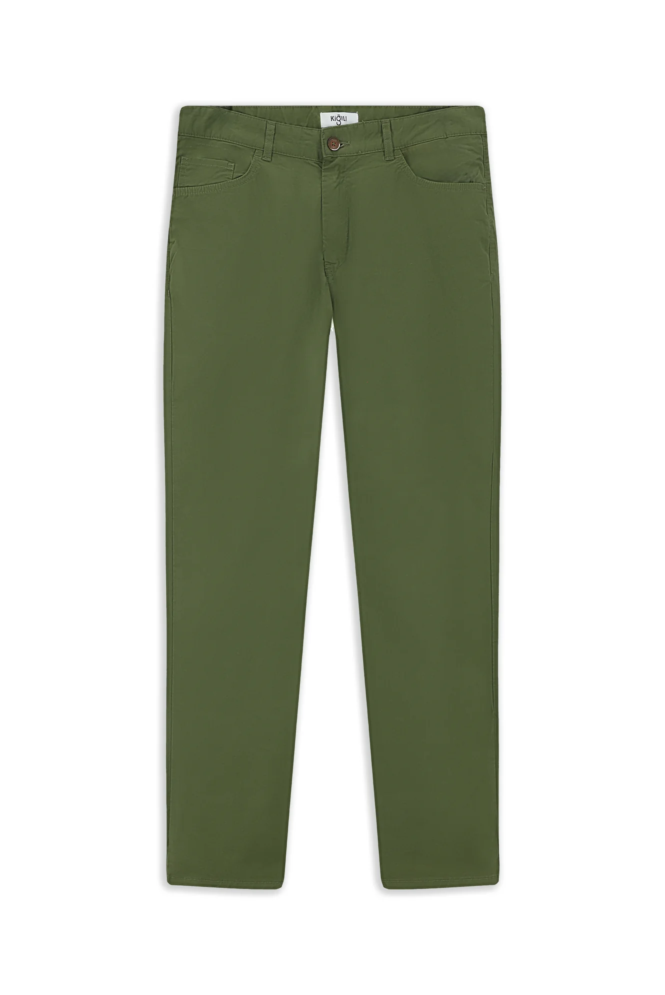 Orman Yeşili Slim Fit Dar Kesim Likralı Kanvas / Chino Pantolon - Image 7