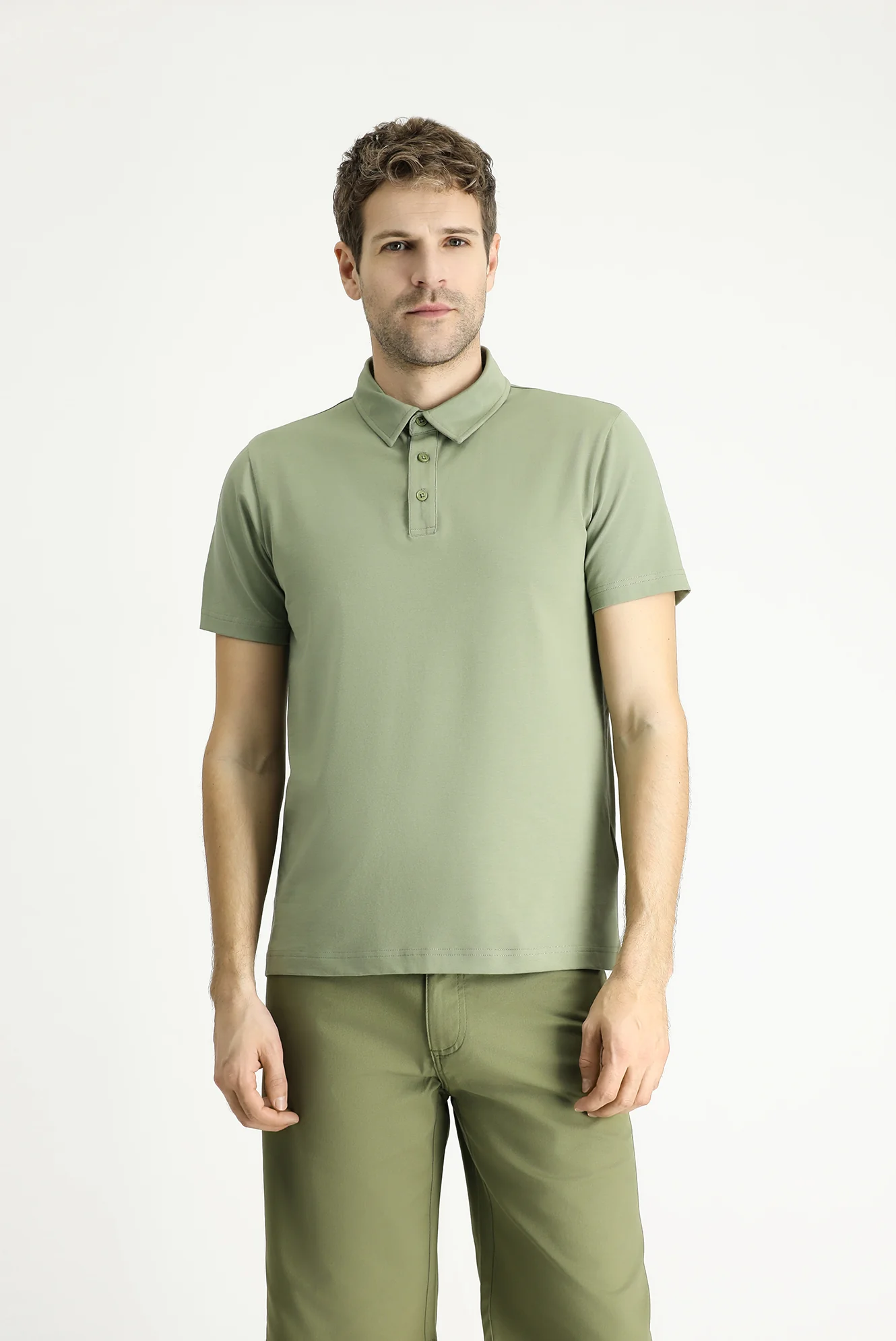 Orman Yeşili Slim Fit Dar Kesim Pamuklu Polo Yaka Tişört - Image 4