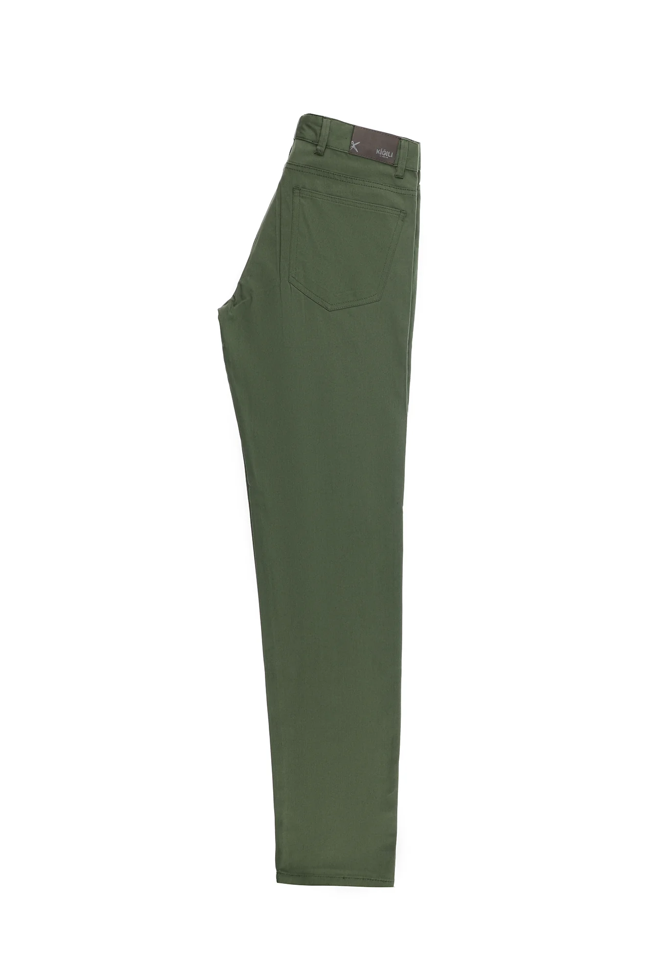 Orman Yeşili Slim Fit Dar Kesim Desenli Likralı Kanvas / Chino Pantolon - Image 4