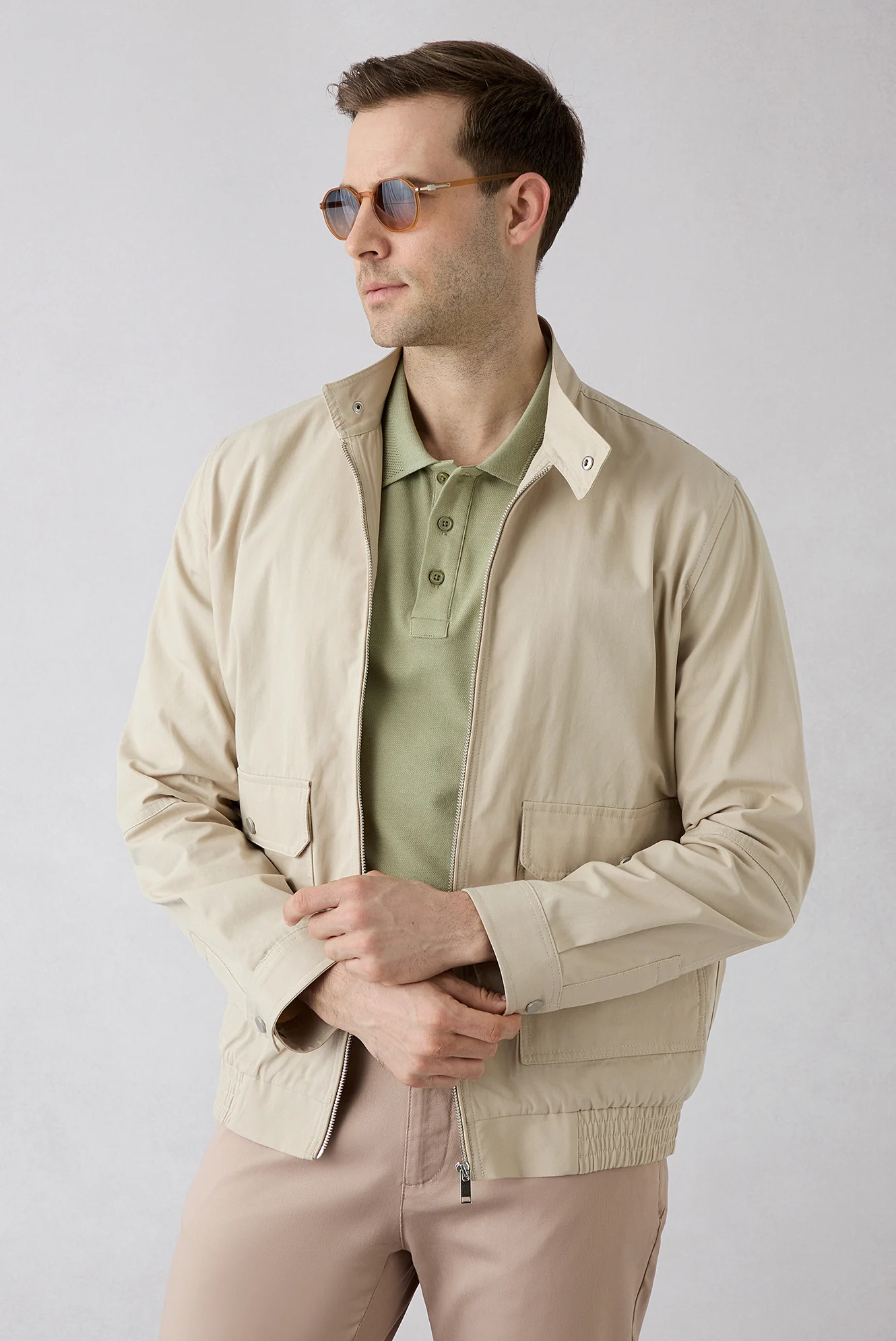Orman Yeşili Kıvrılmaz Polo Yaka Slim Fit Dar Kesim Ribana Detaylı Pamuk Tişört - Image 7