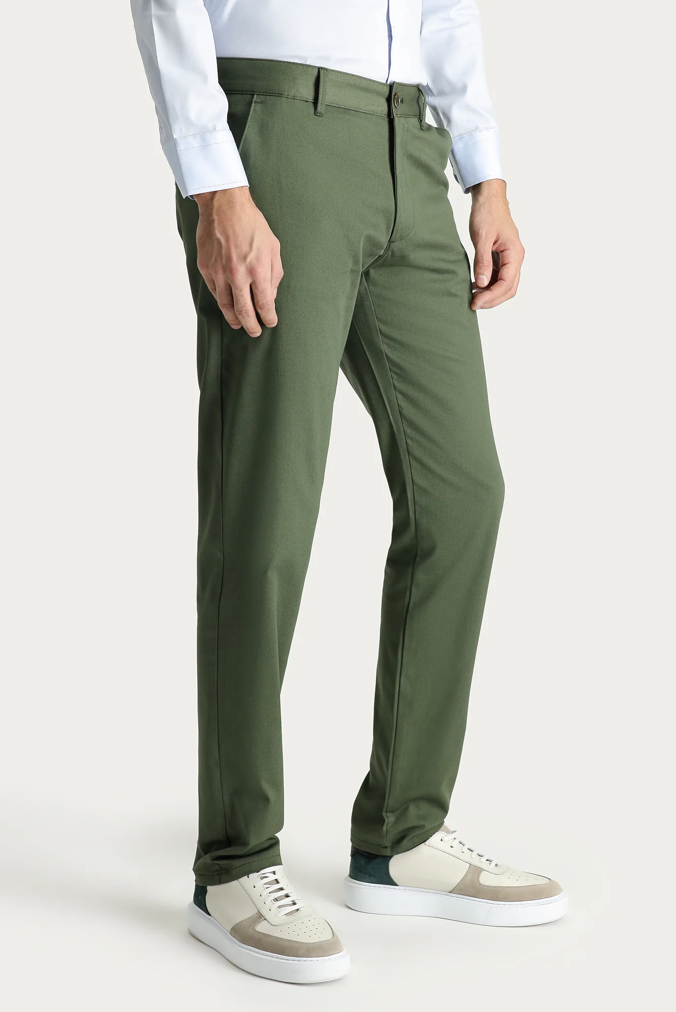 Orman Yeşili Super Slim Fit Eksra Dar Kesim Likralı Kanvas / Chino Pantolon - Image 3