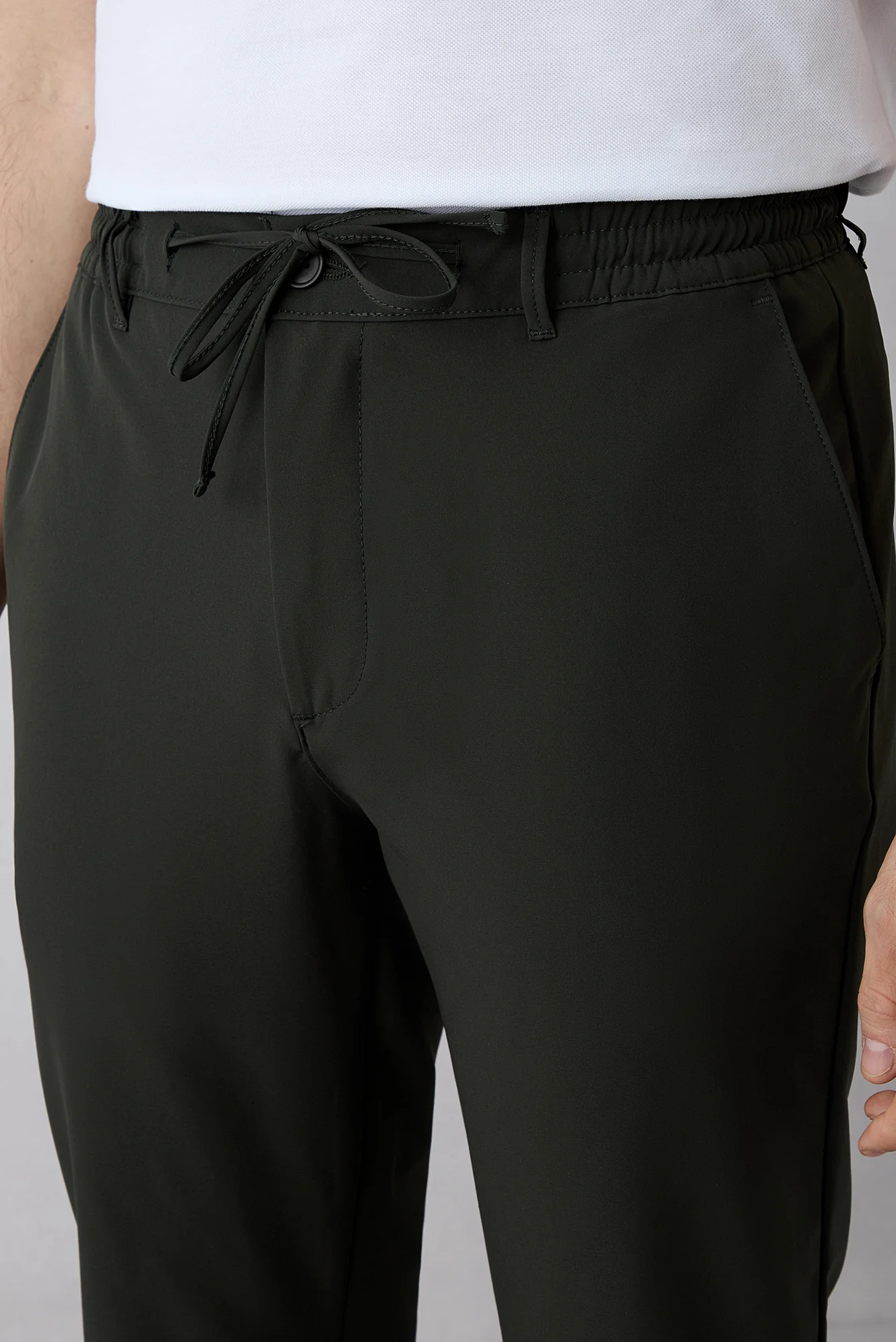 Orta Antrasit Techno-Line Regular Fit Standart Kesim Likralı Esnek Beli Lastikli İpli Çantalı Pantolon - Image 4