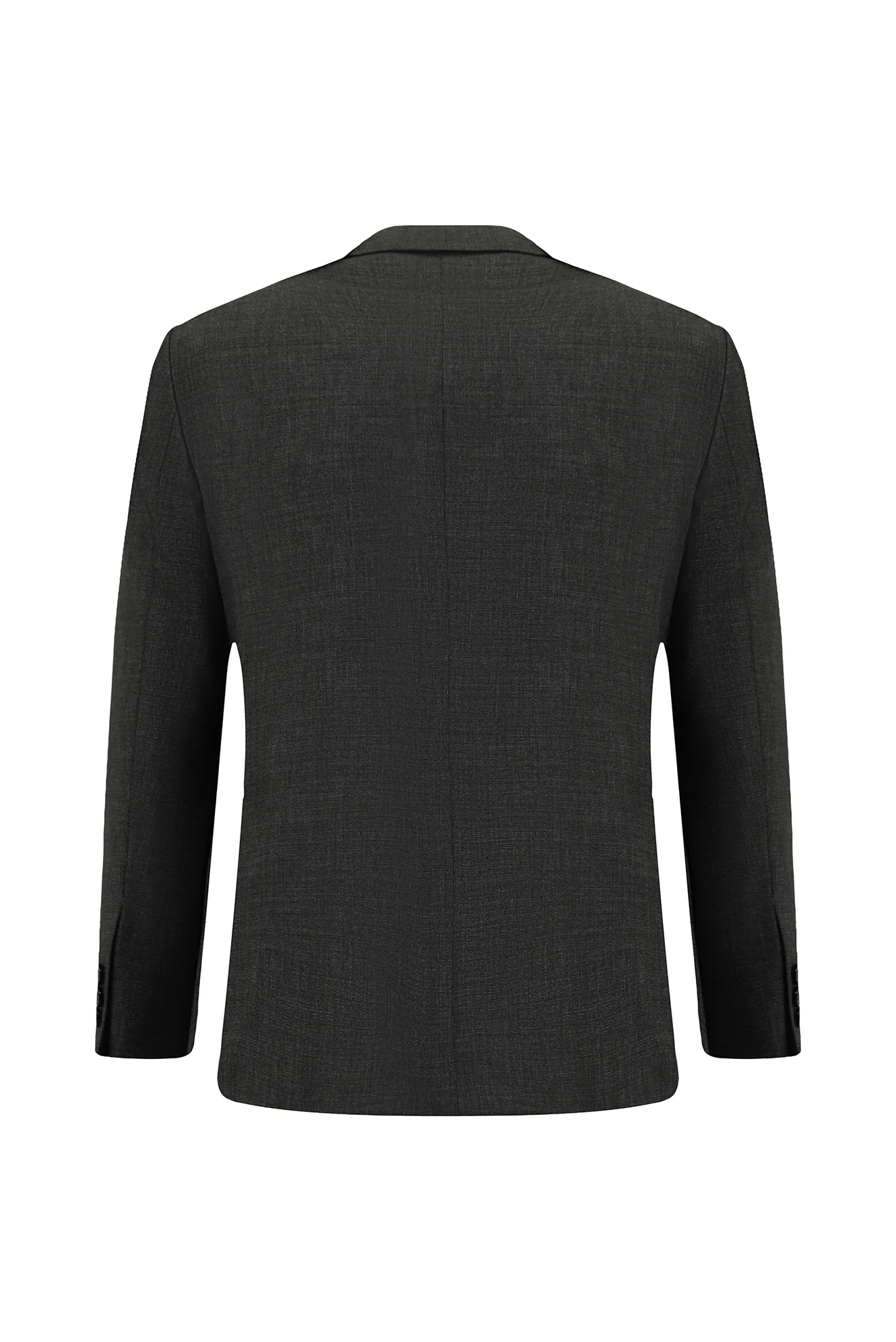 Orta Antrasit 6 Drop Regular Fit Standart Kesim Desenli Takım Elbise - Image 3