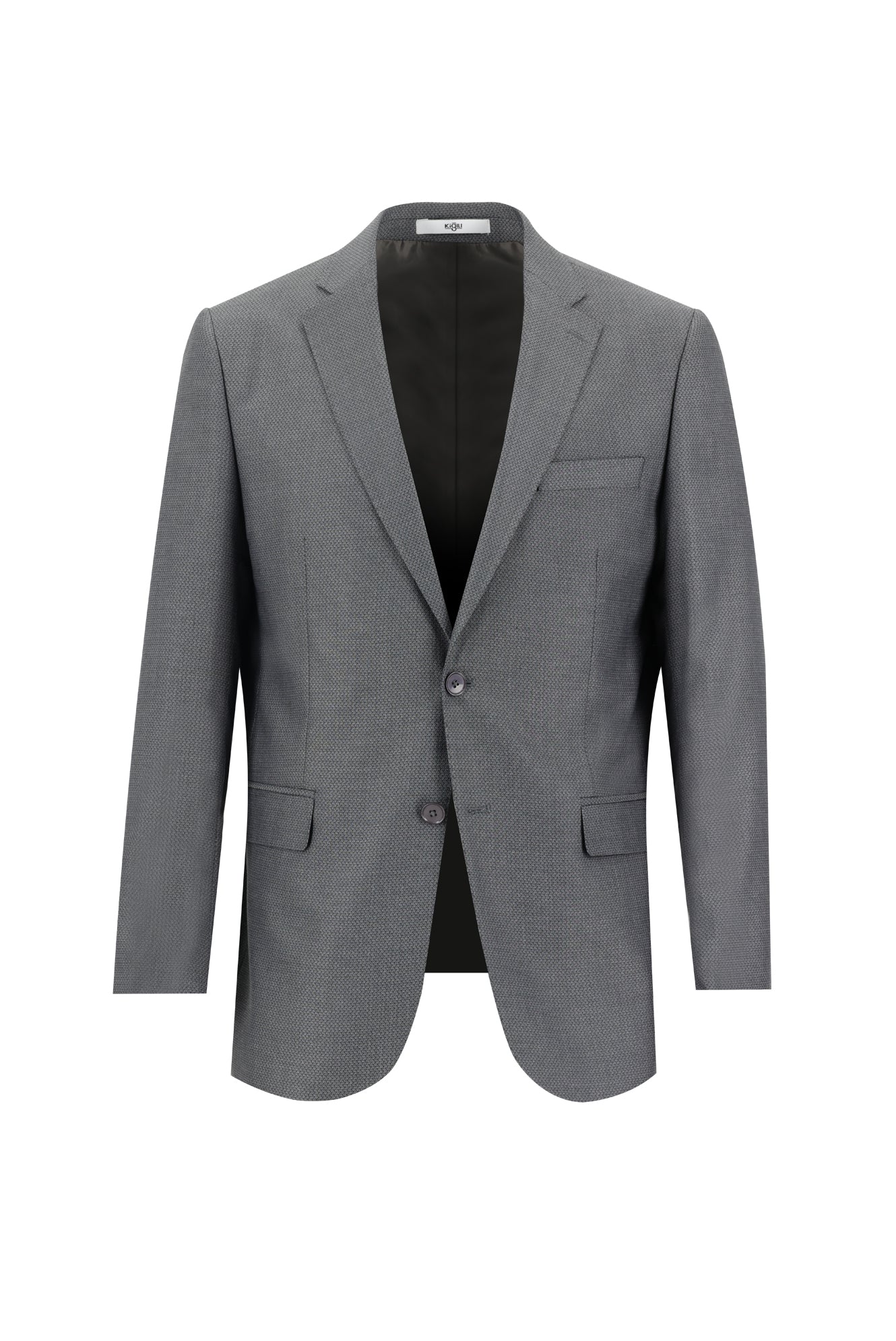 Orta Antrasit 6 Drop Regular Fit Standart Kesim Desenli Takım Elbise - Image 2
